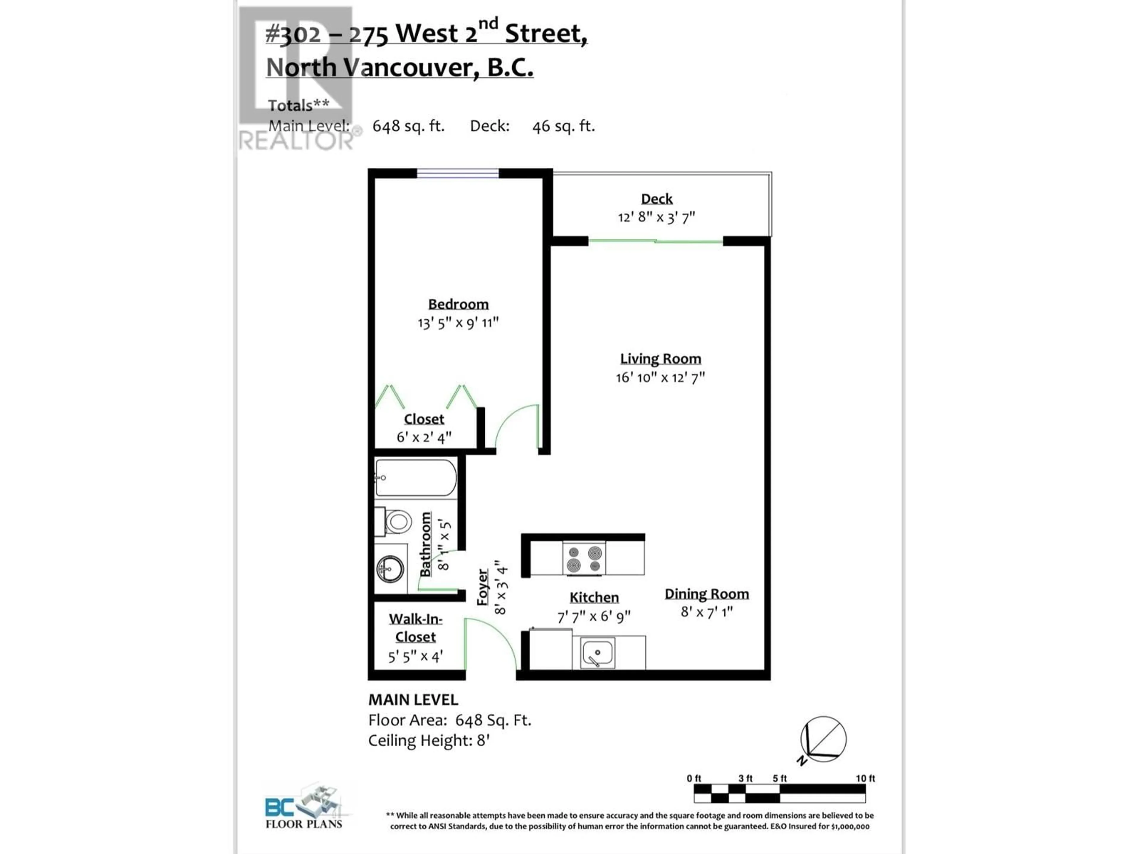 Floor plan for 302 275 W 2ND STREET, North Vancouver British Columbia V7M1C9