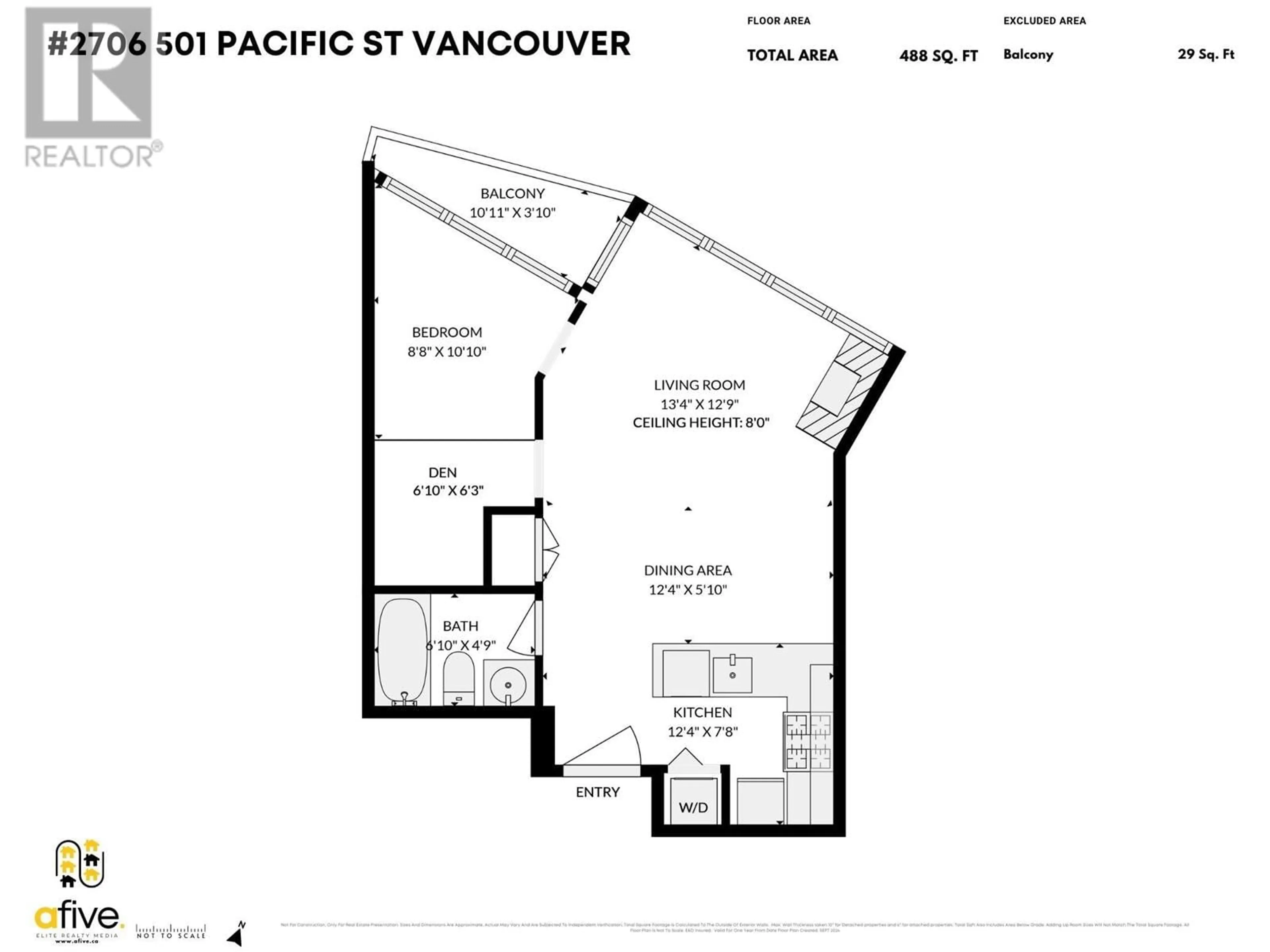 Floor plan for 2706 501 PACIFIC STREET, Vancouver British Columbia V6Z2X6