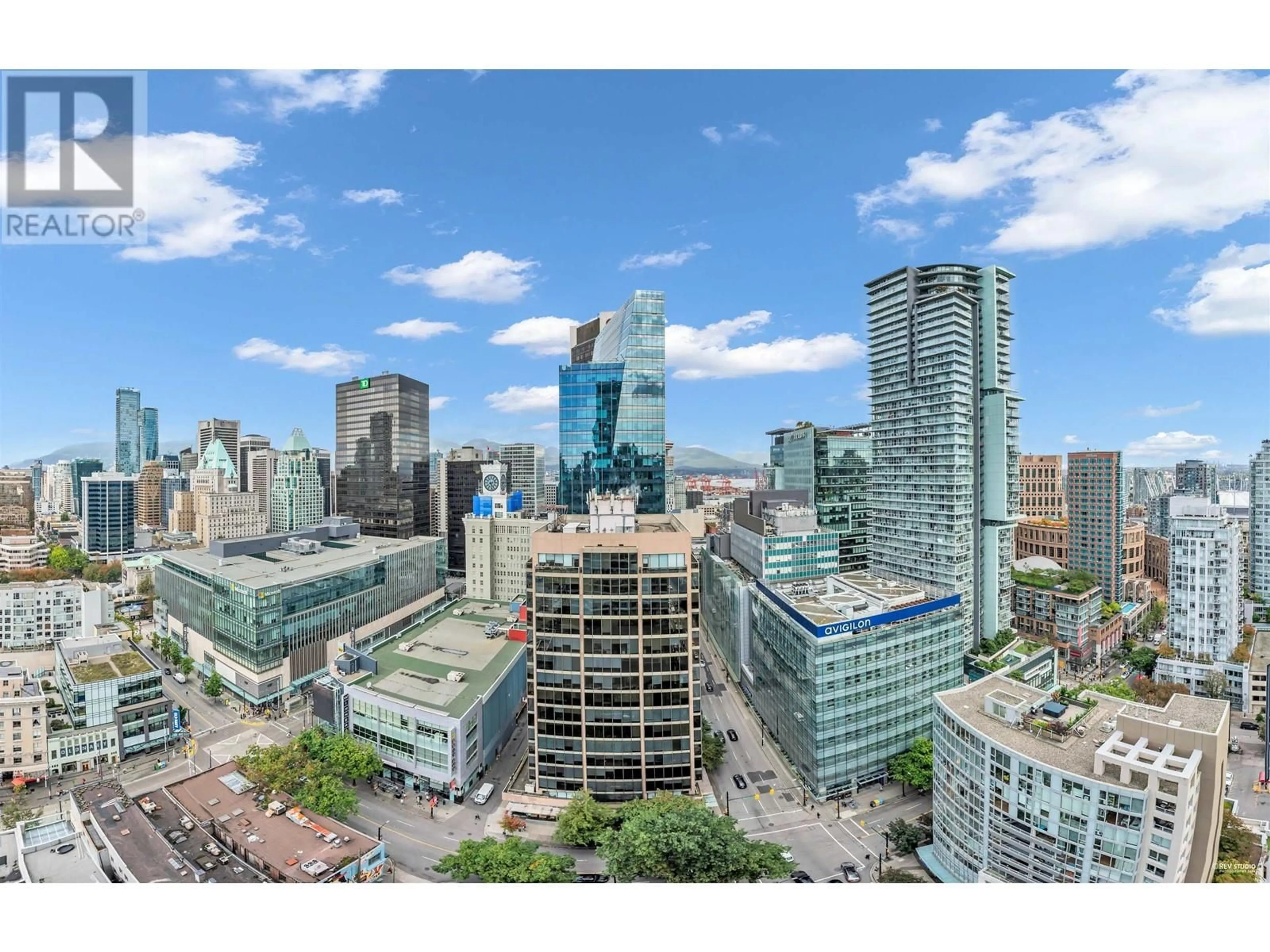 A pic from outside/outdoor area/front of a property/back of a property/a pic from drone, city buildings view from balcony for 2502 - 833 SEYMOUR STREET, Vancouver British Columbia V6B0G4