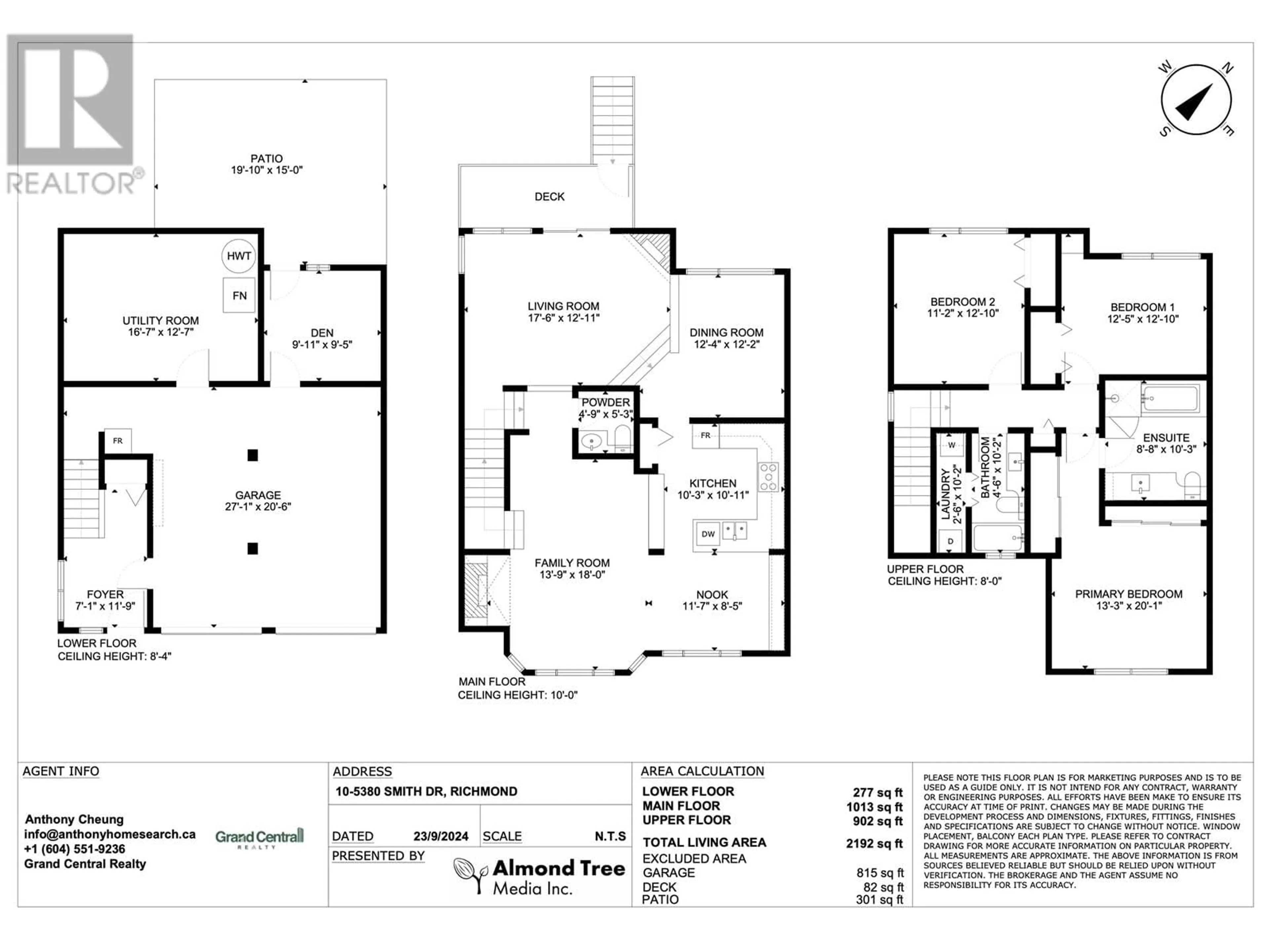 Floor plan for 10 5380 SMITH DRIVE, Richmond British Columbia V6V2K8