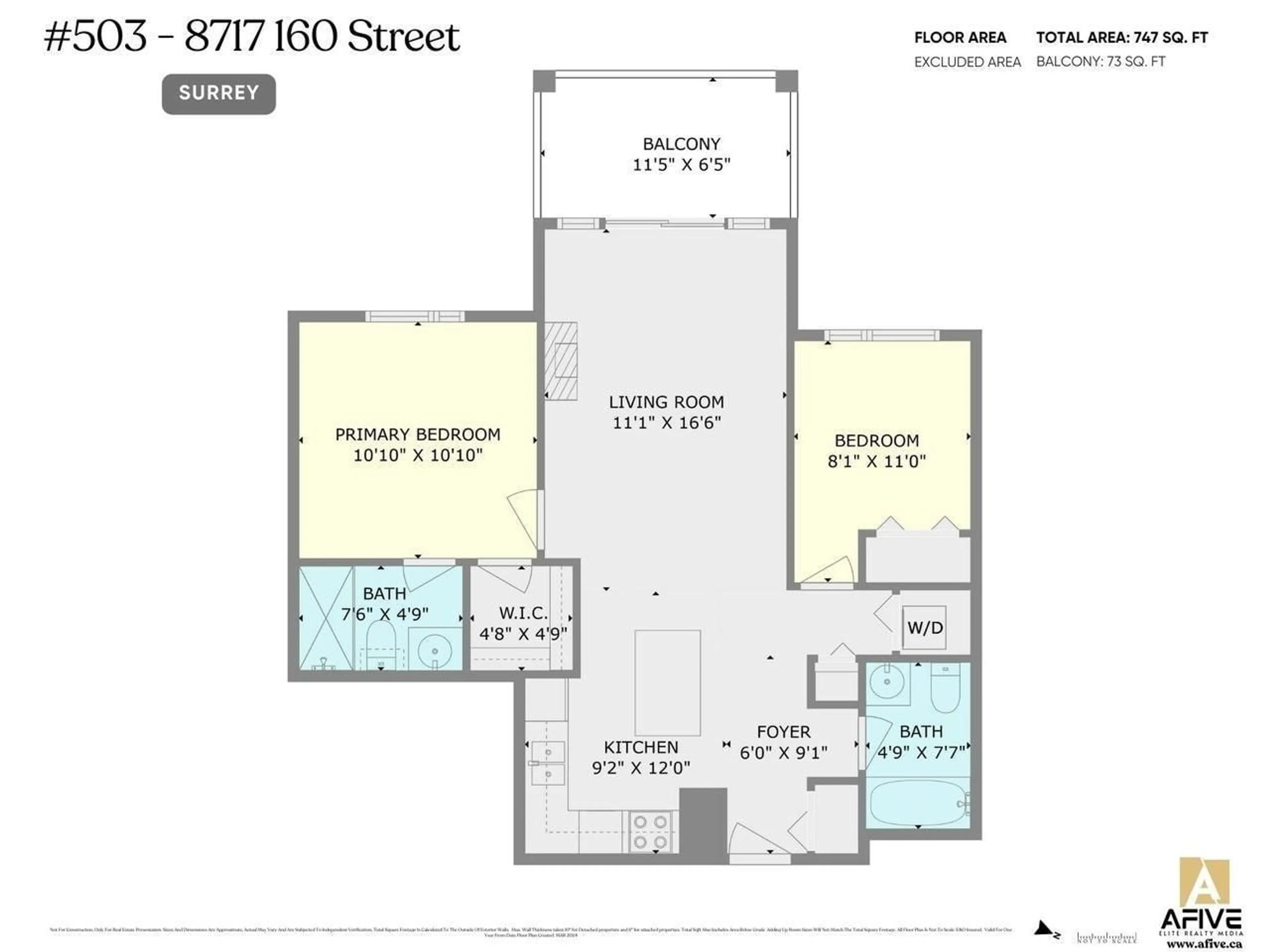 Floor plan for 503 8717 160 STREET, Surrey British Columbia V4N5X7