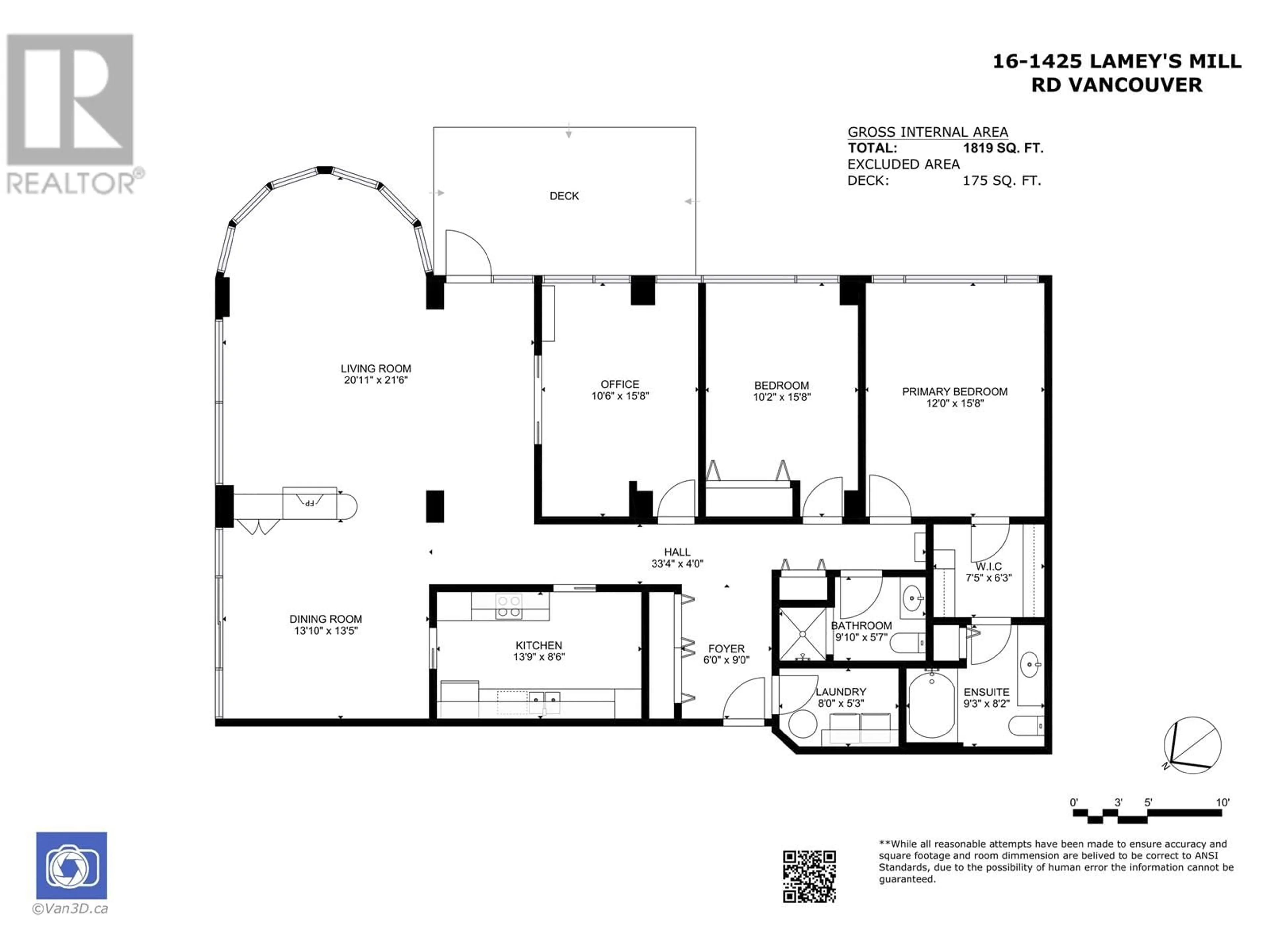 Floor plan for 16 1425 LAMEY'S MILL ROAD, Vancouver British Columbia V6H3W2