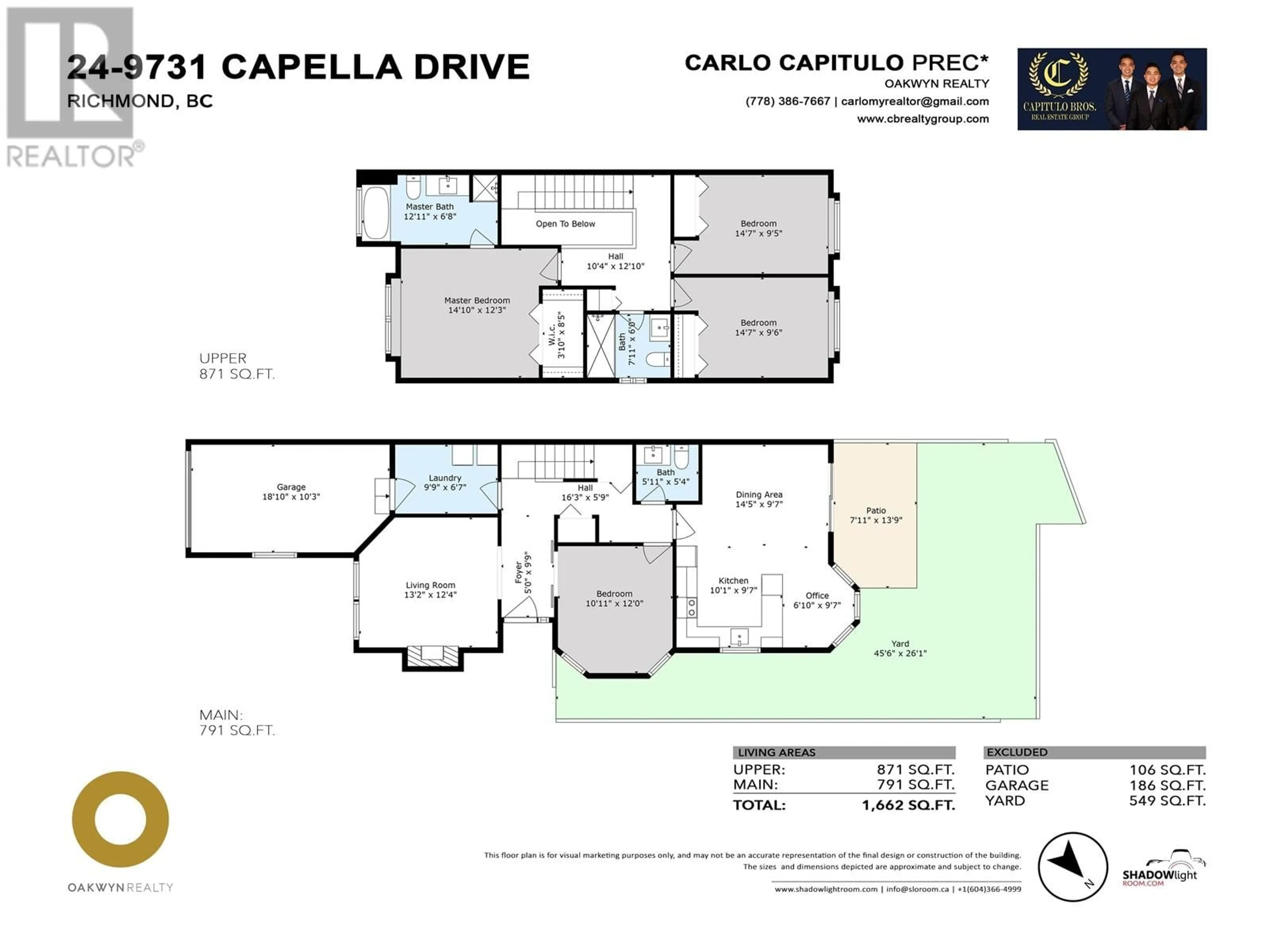 Floor plan for 24 9731 CAPELLA DRIVE, Richmond British Columbia V6X3R1