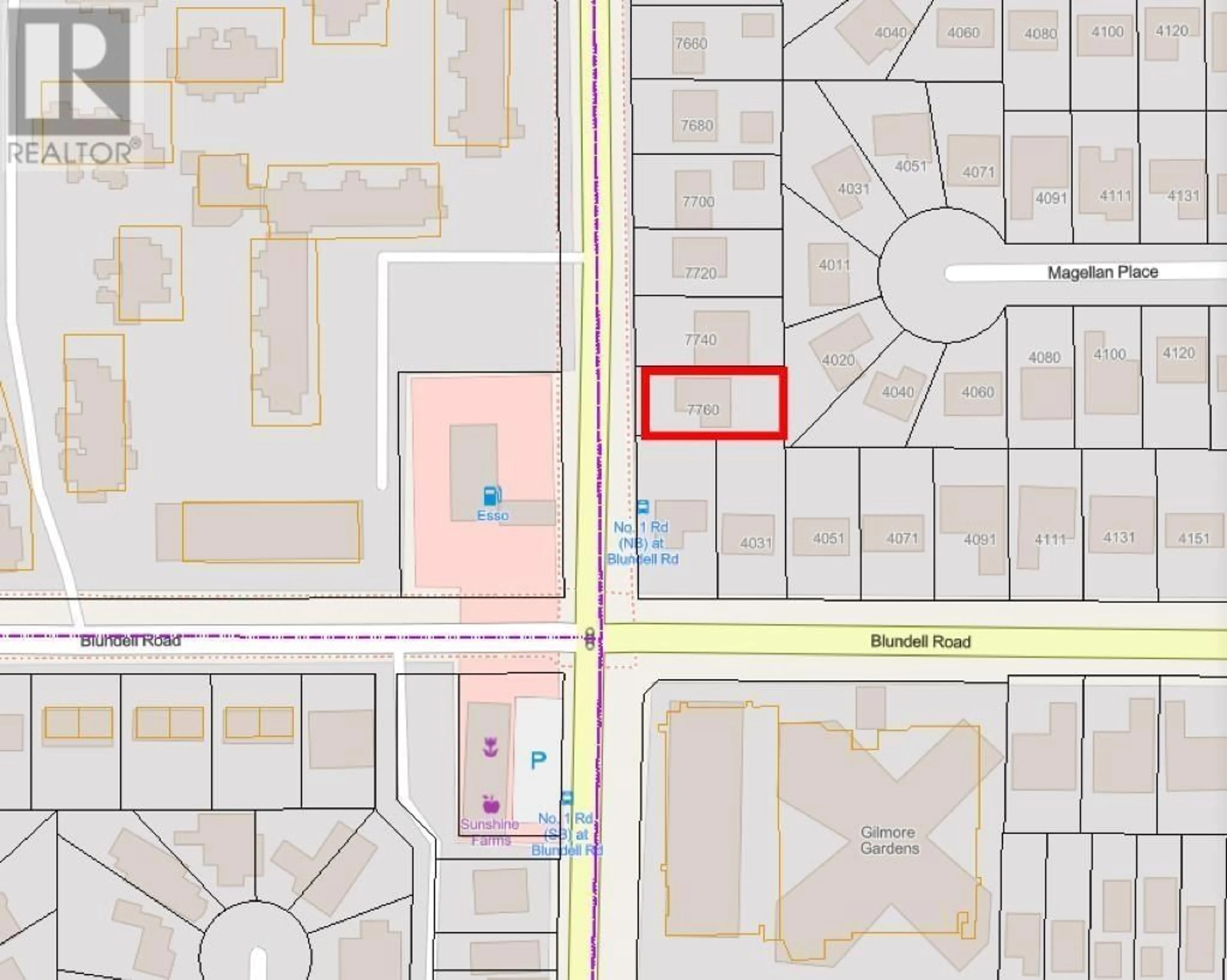 Picture of a map for 7760 NO. 1 ROAD, Richmond British Columbia V7C1T6