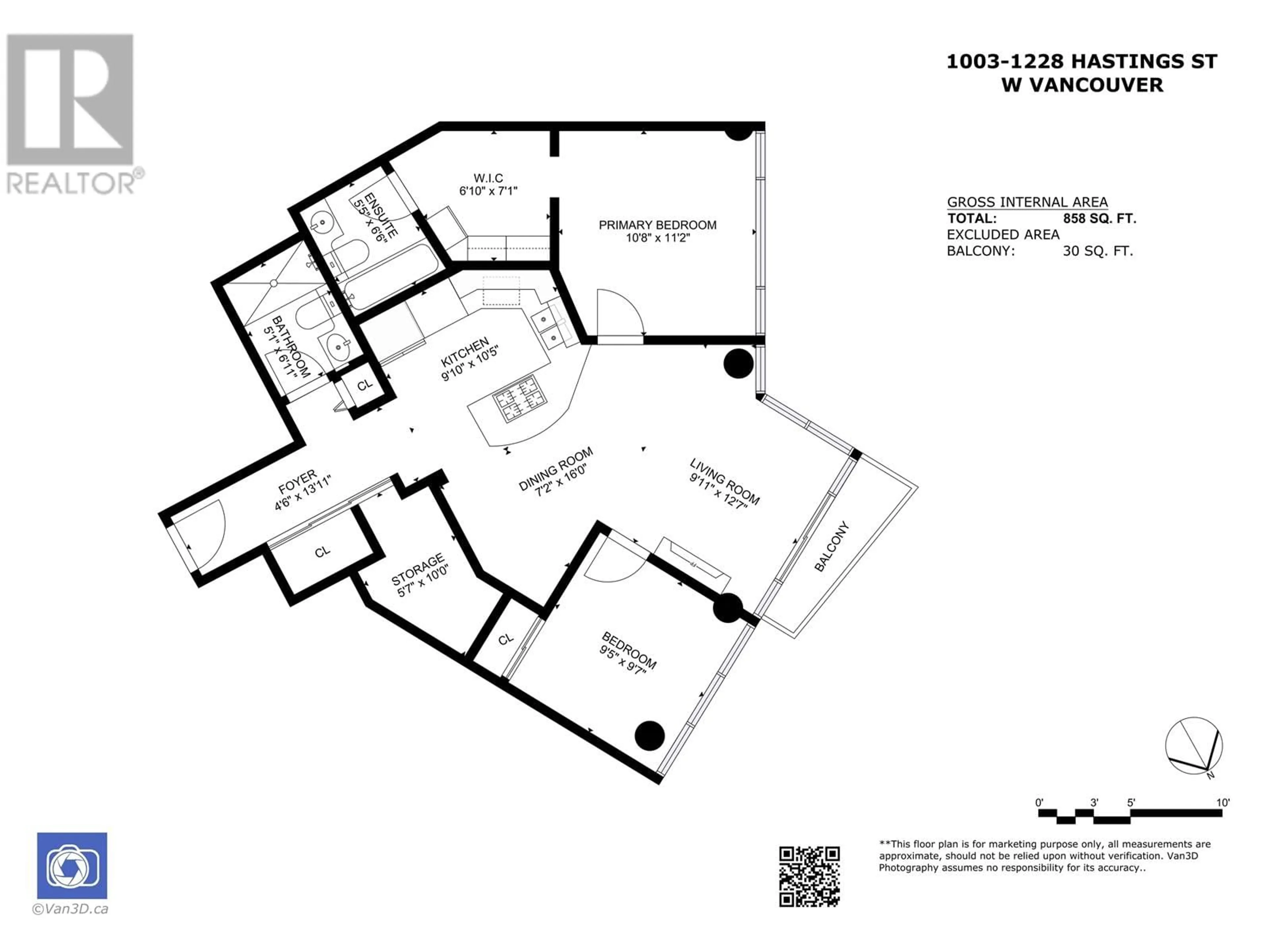 Floor plan for 1003 1228 W HASTINGS STREET, Vancouver British Columbia V6E4S6