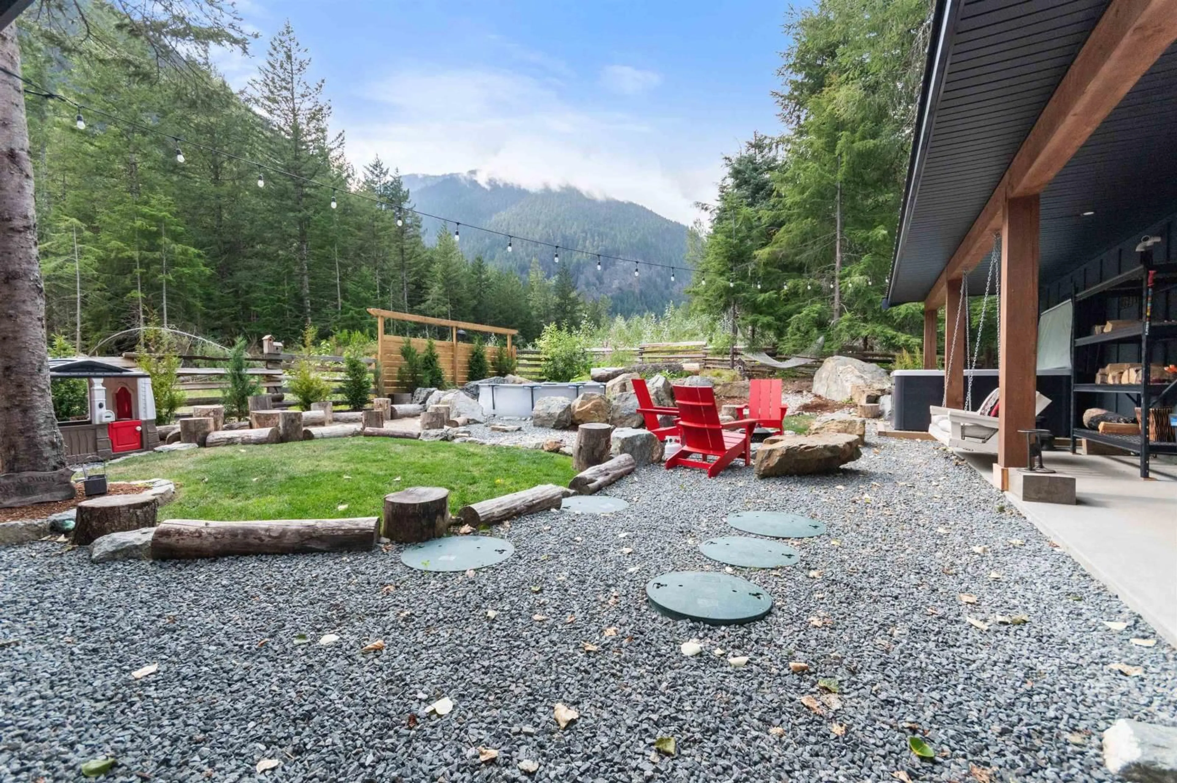 Patio, the fenced backyard for 15701 ESTATE PLACE|Sunshine Valley, Sunshine Valley British Columbia V0X1L5