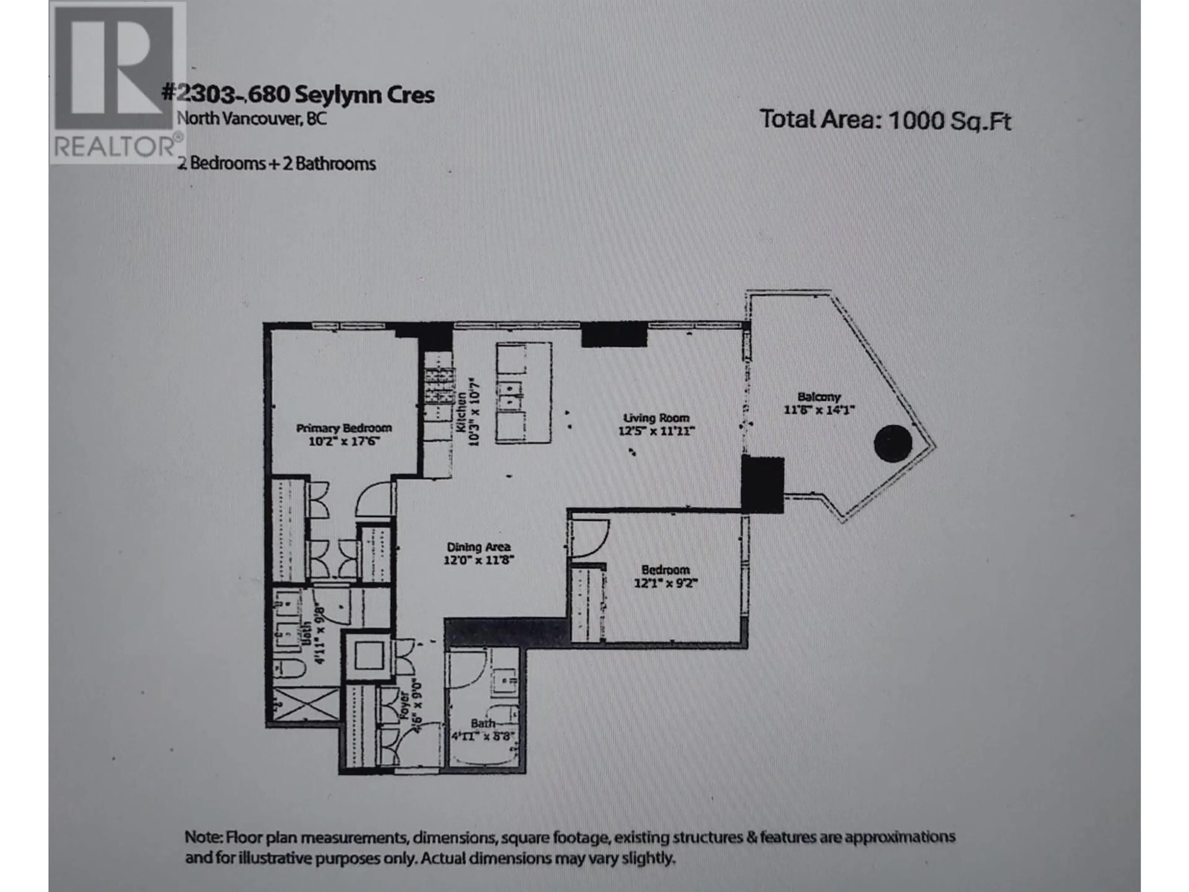 Floor plan for 2303 680 SEYLYNN CRESCENT, North Vancouver British Columbia V7J0B5