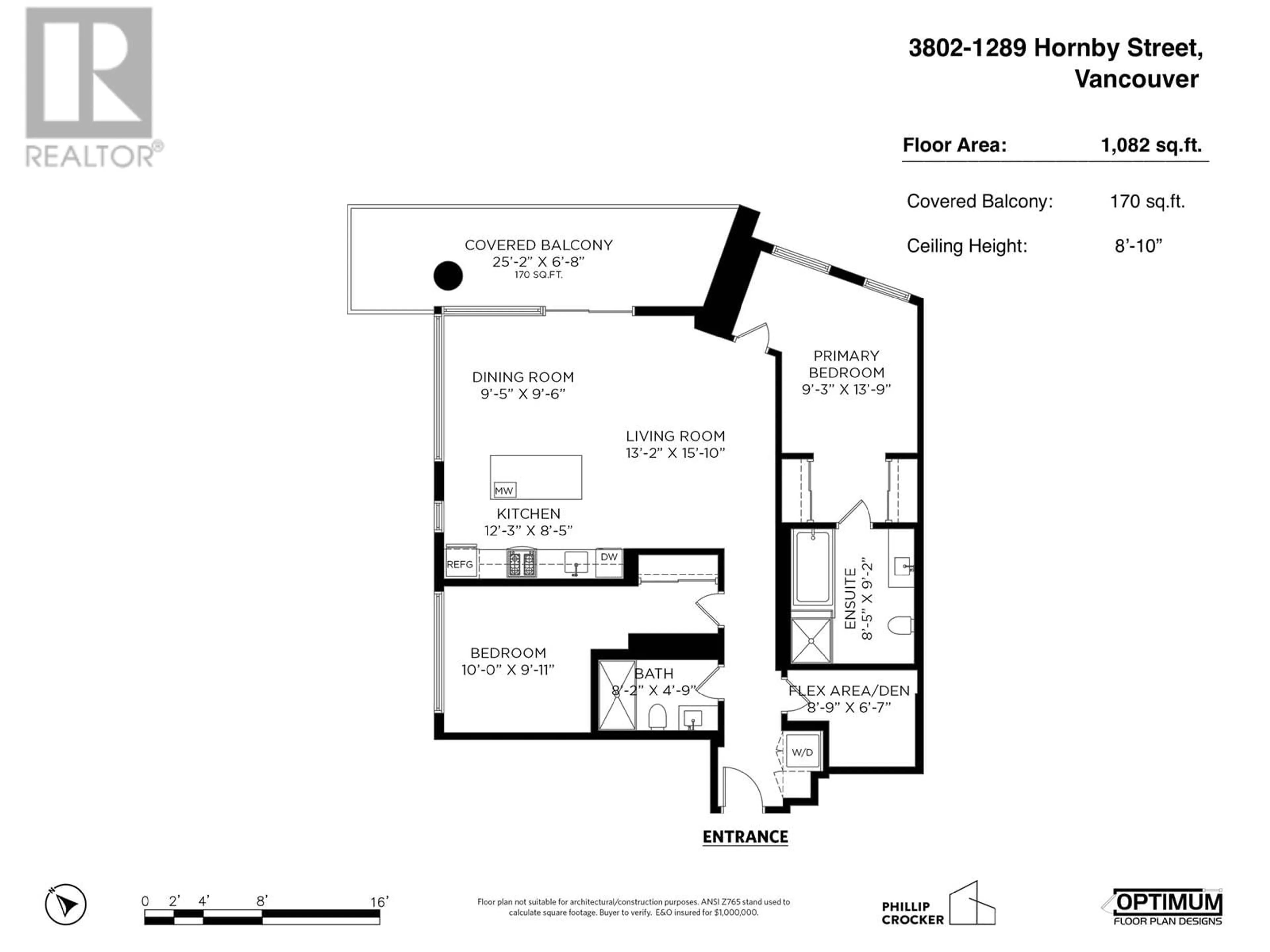 Floor plan for 3802 1289 HORNBY STREET, Vancouver British Columbia V6Z0G7