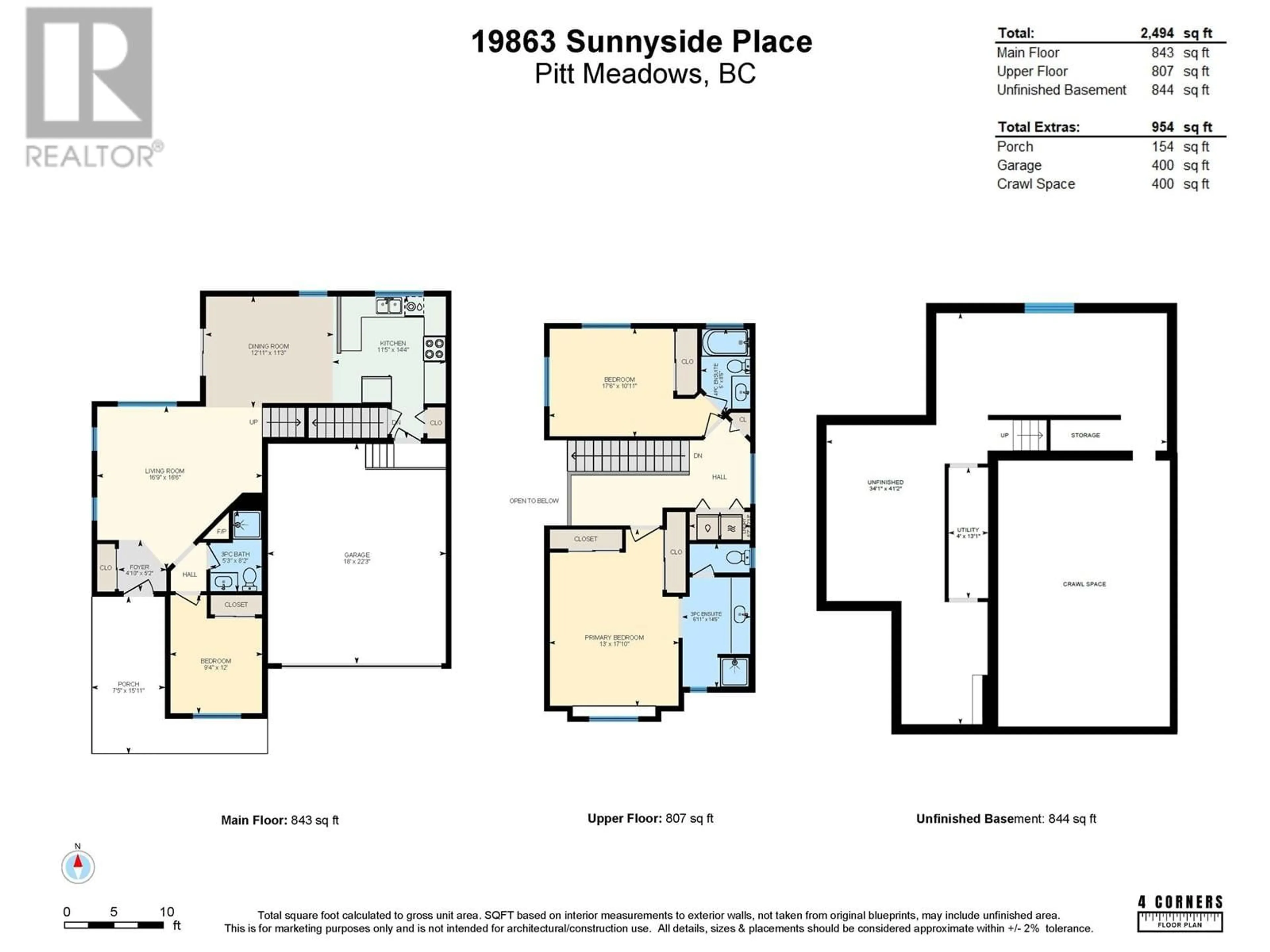 Floor plan for 19863 SUNNYSIDE PLACE, Pitt Meadows British Columbia V3Y2S7