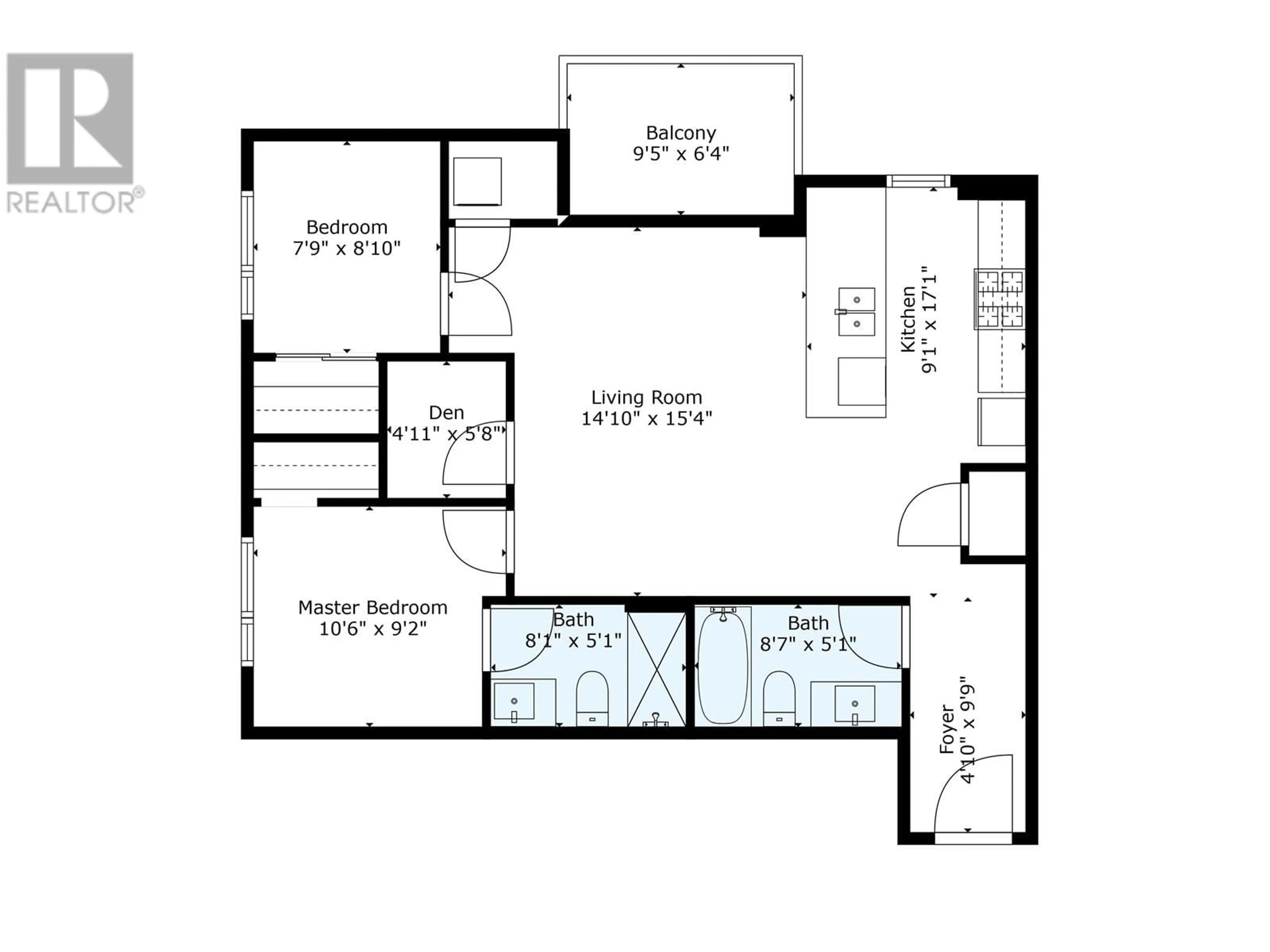 Floor plan for 521 3430 S KENT AVENUE, Vancouver British Columbia V5S0G7