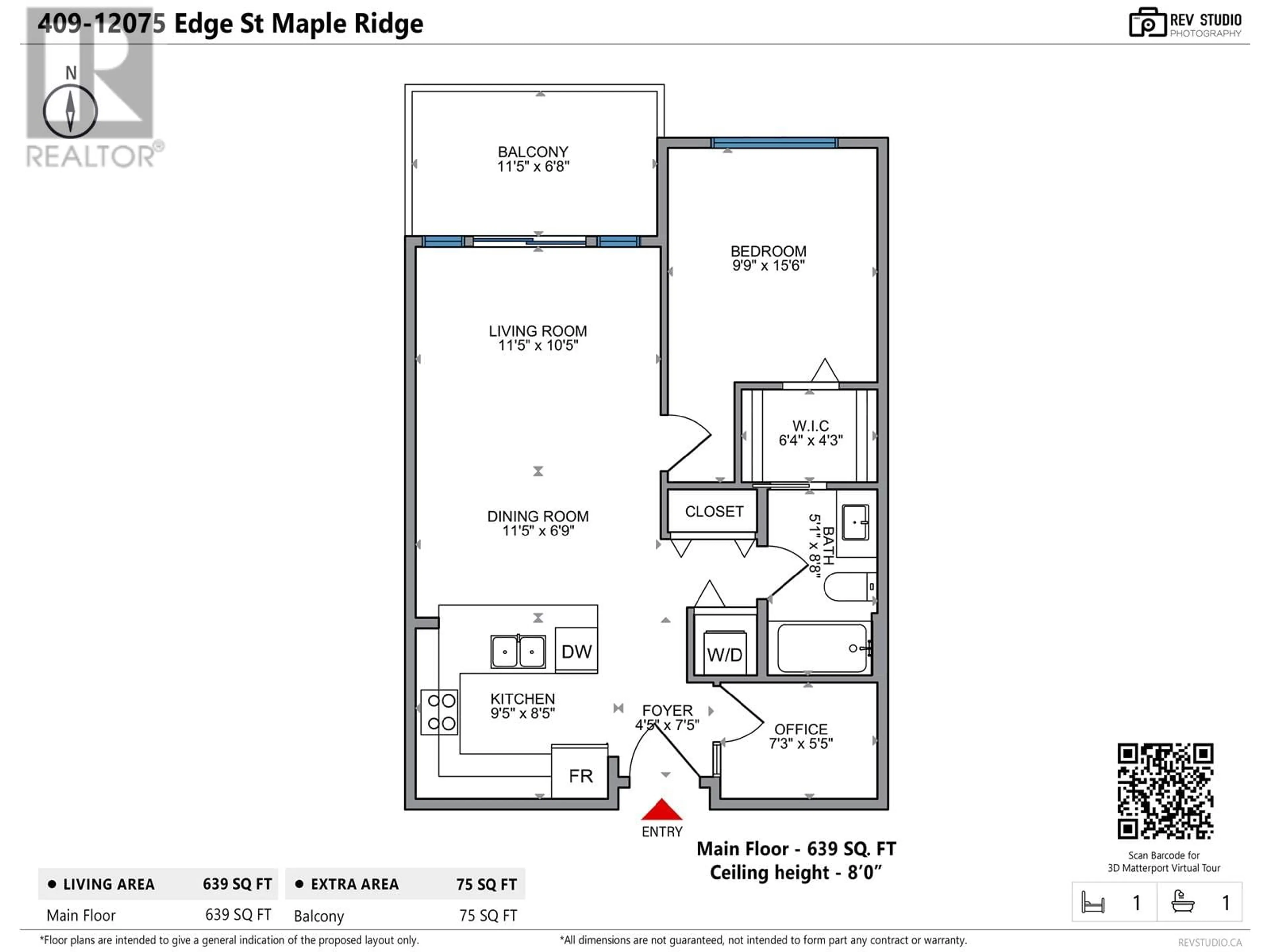 Floor plan for 409 12075 EDGE STREET, Maple Ridge British Columbia V2X9E6