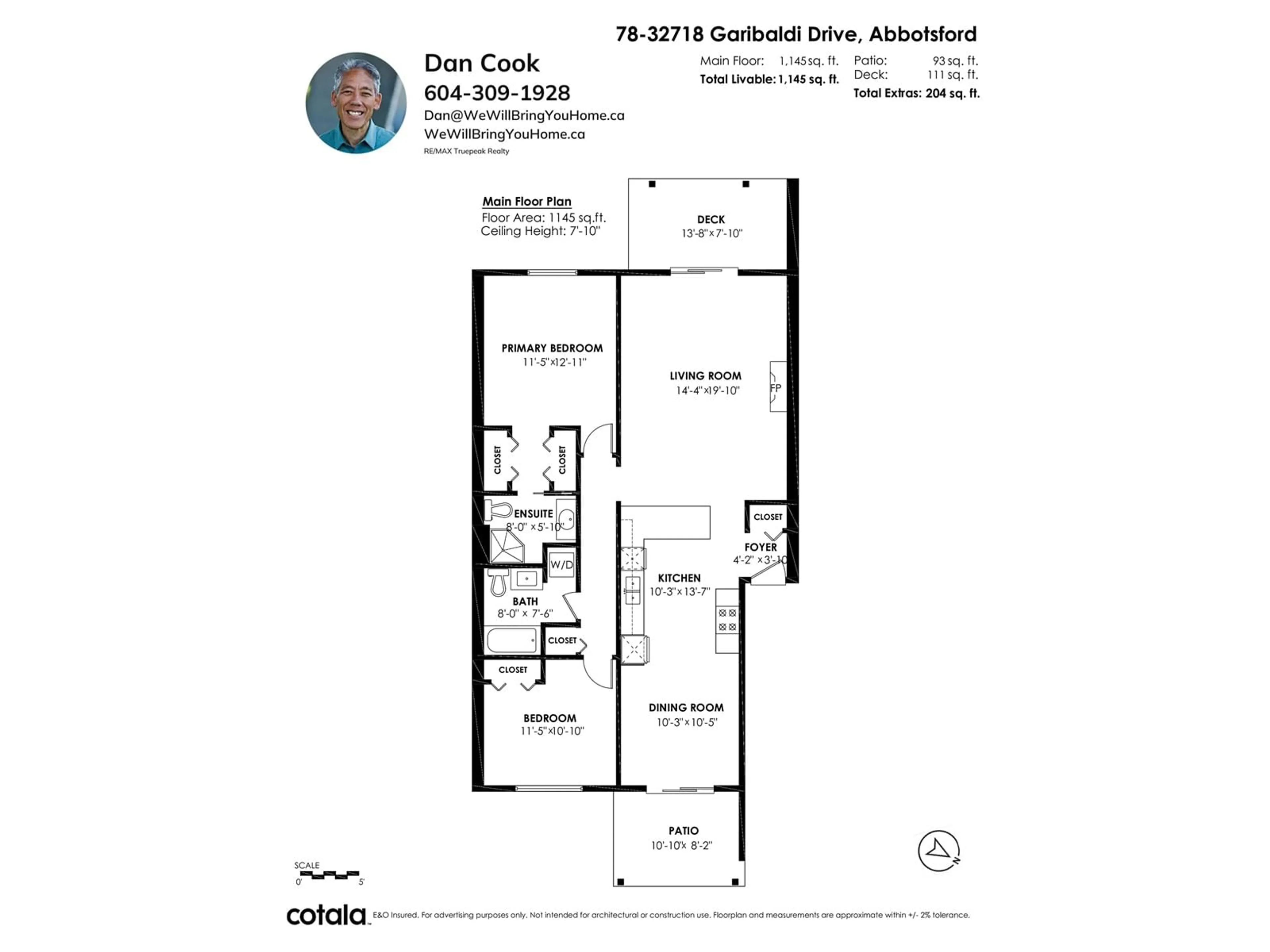 Floor plan for 78 32718 GARIBALDI DRIVE, Abbotsford British Columbia V2T5T6