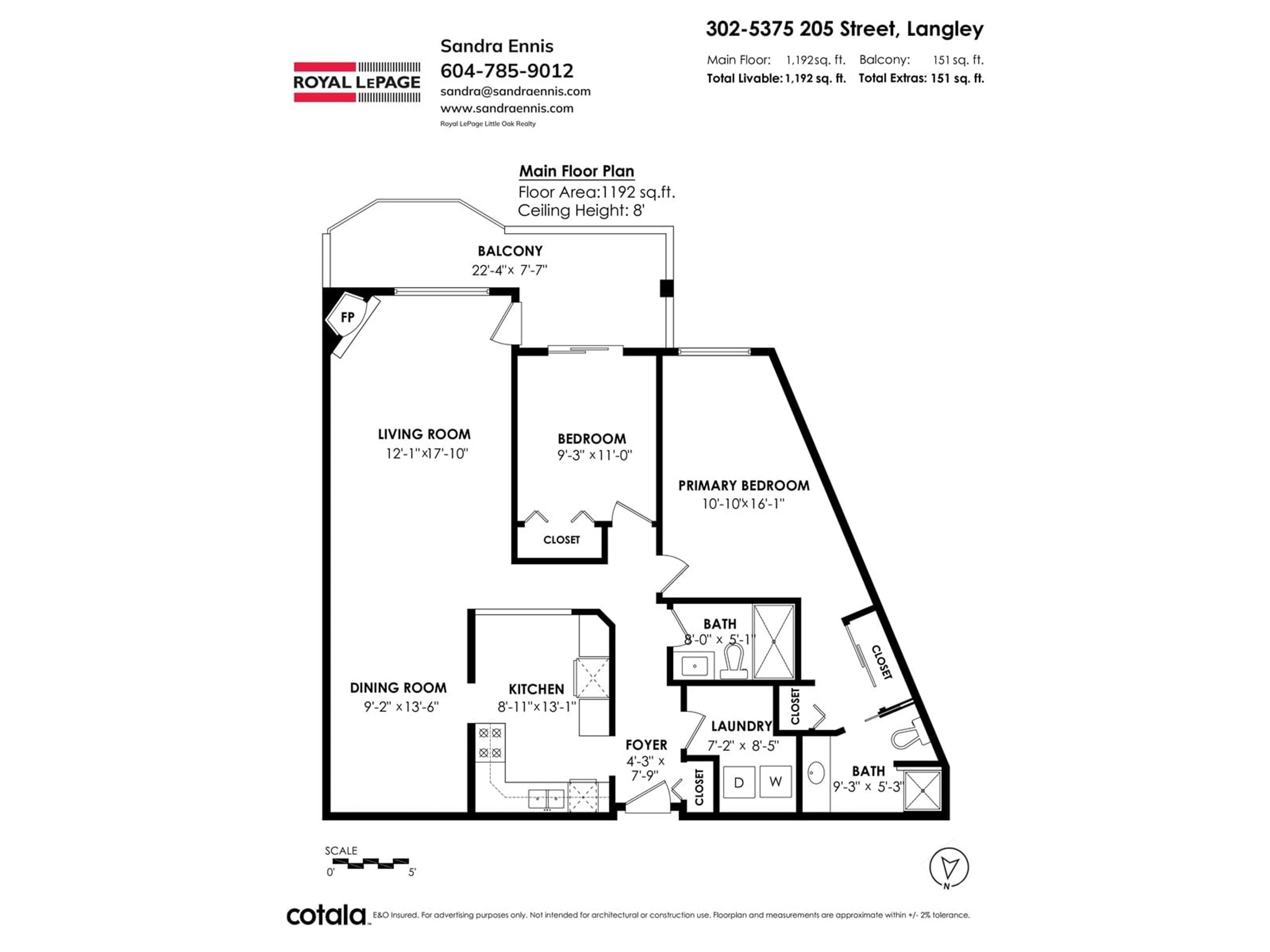 Floor plan for 302 5375 205 STREET, Langley British Columbia V3A7V7