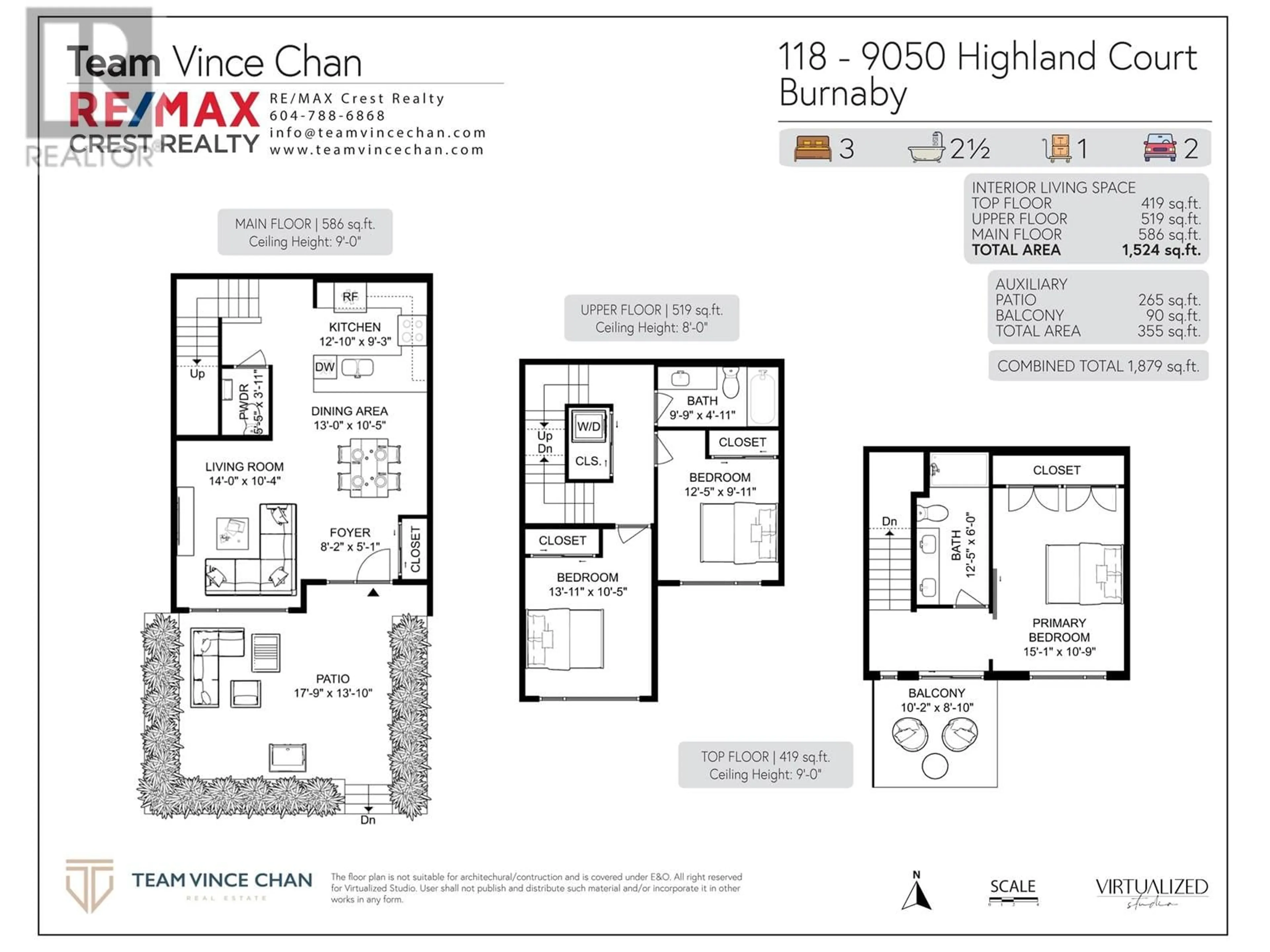 Floor plan for 118 9050 HIGHLAND COURT, Burnaby British Columbia V5A0E3