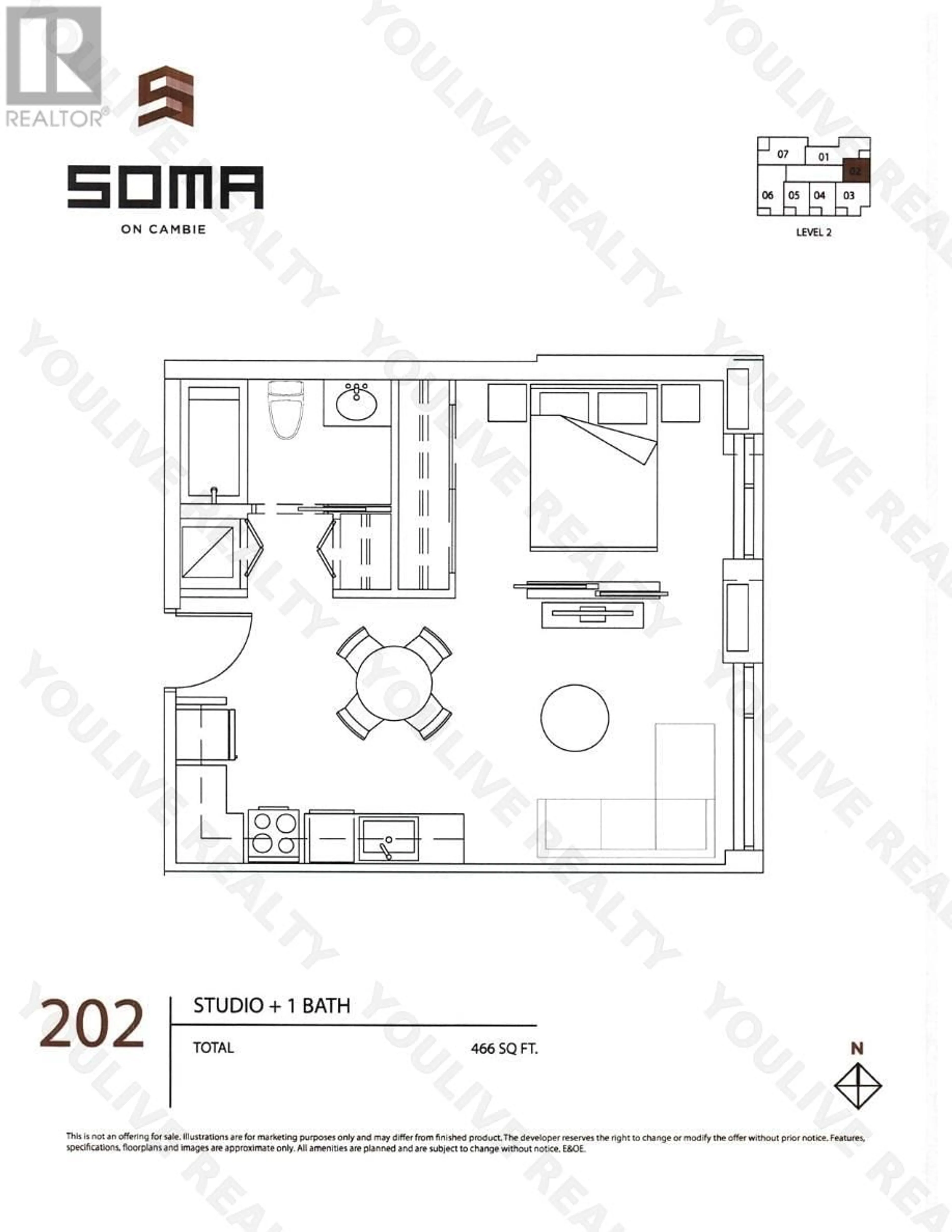 Floor plan for 202 7777 CAMBIE STREET, Vancouver British Columbia V6P3H9