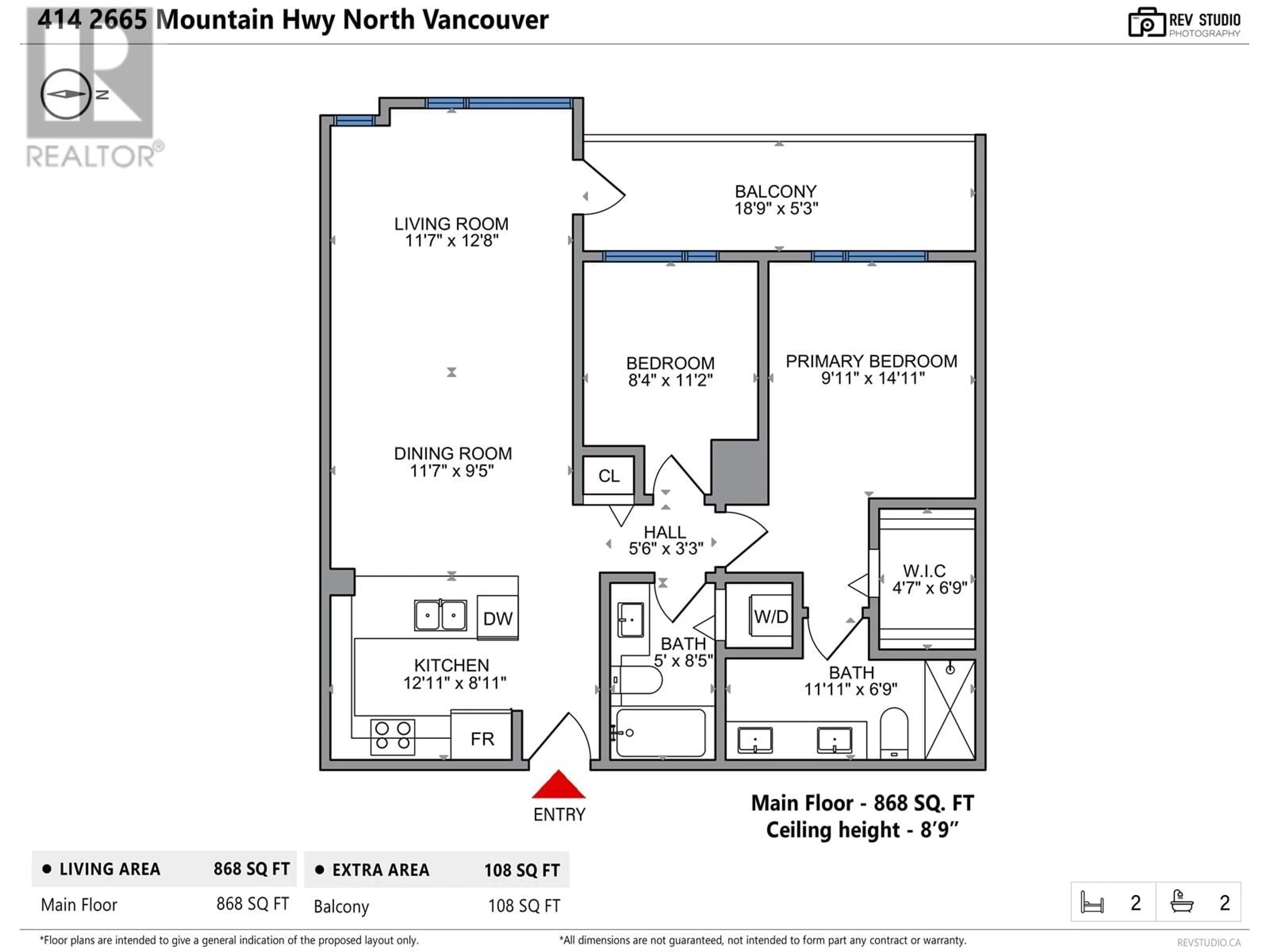 Floor plan for 414 2665 MOUNTAIN HIGHWAY, North Vancouver British Columbia V7J0A8