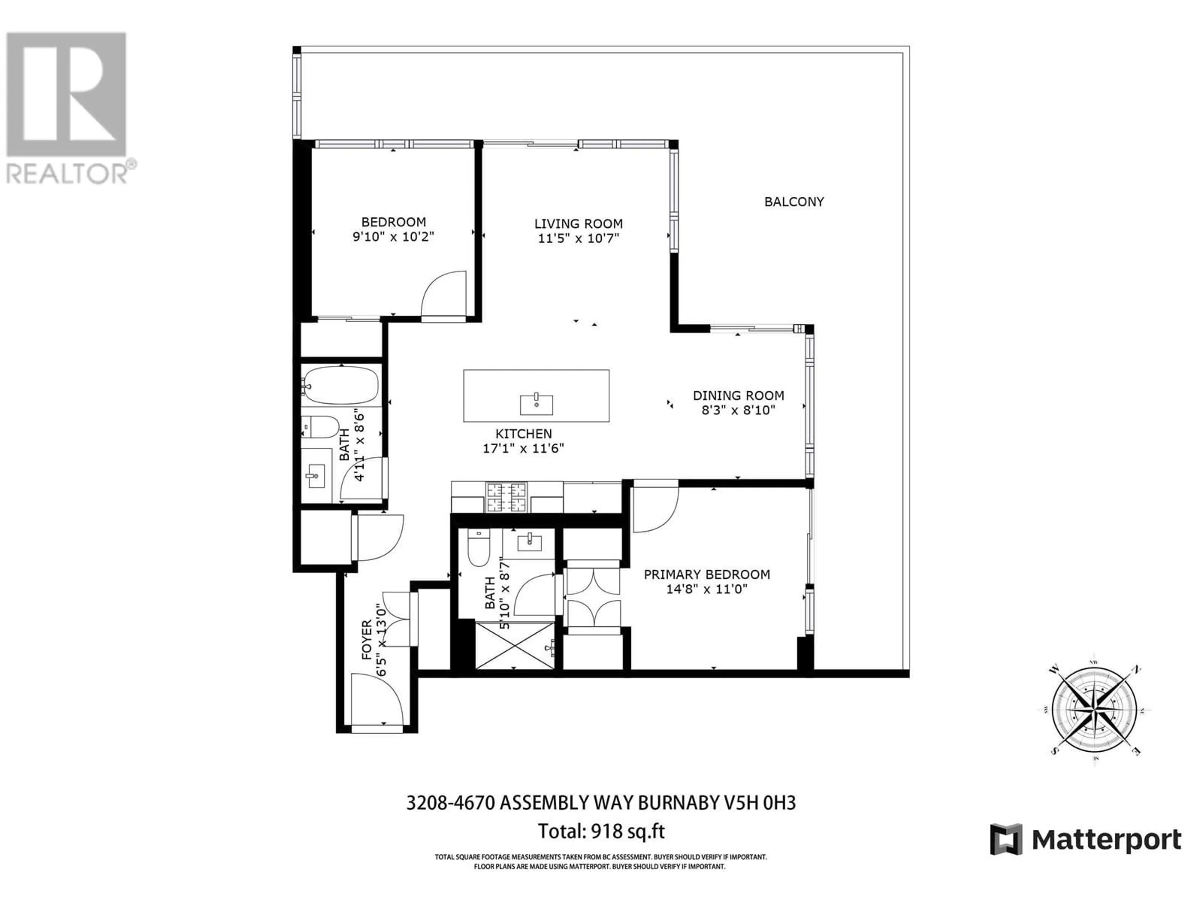 Floor plan for 3208 4670 ASSEMBLY WAY, Burnaby British Columbia V5H0H3