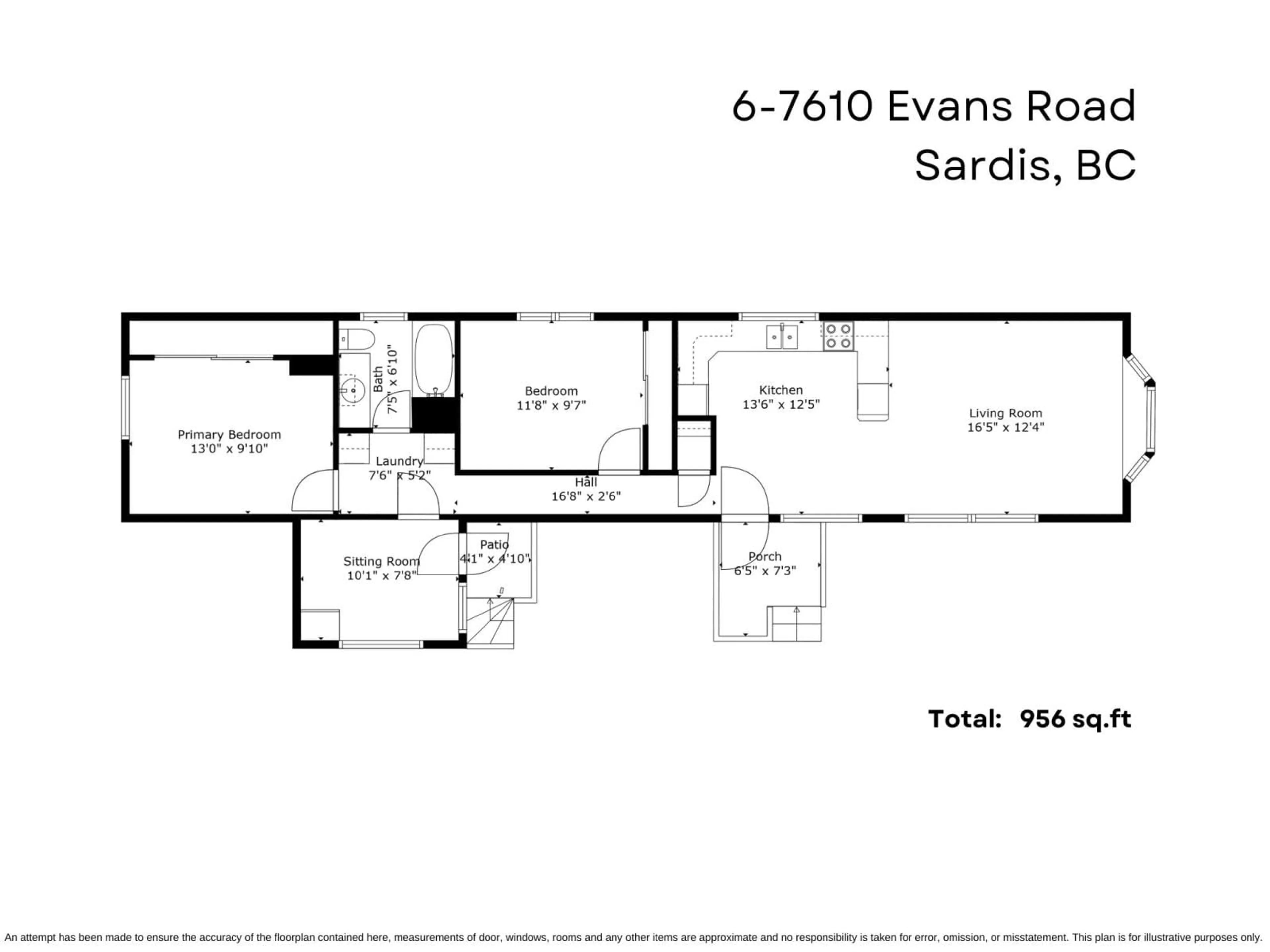 Floor plan for 6 7610 EVANS ROAD, Chilliwack British Columbia V2R2T4