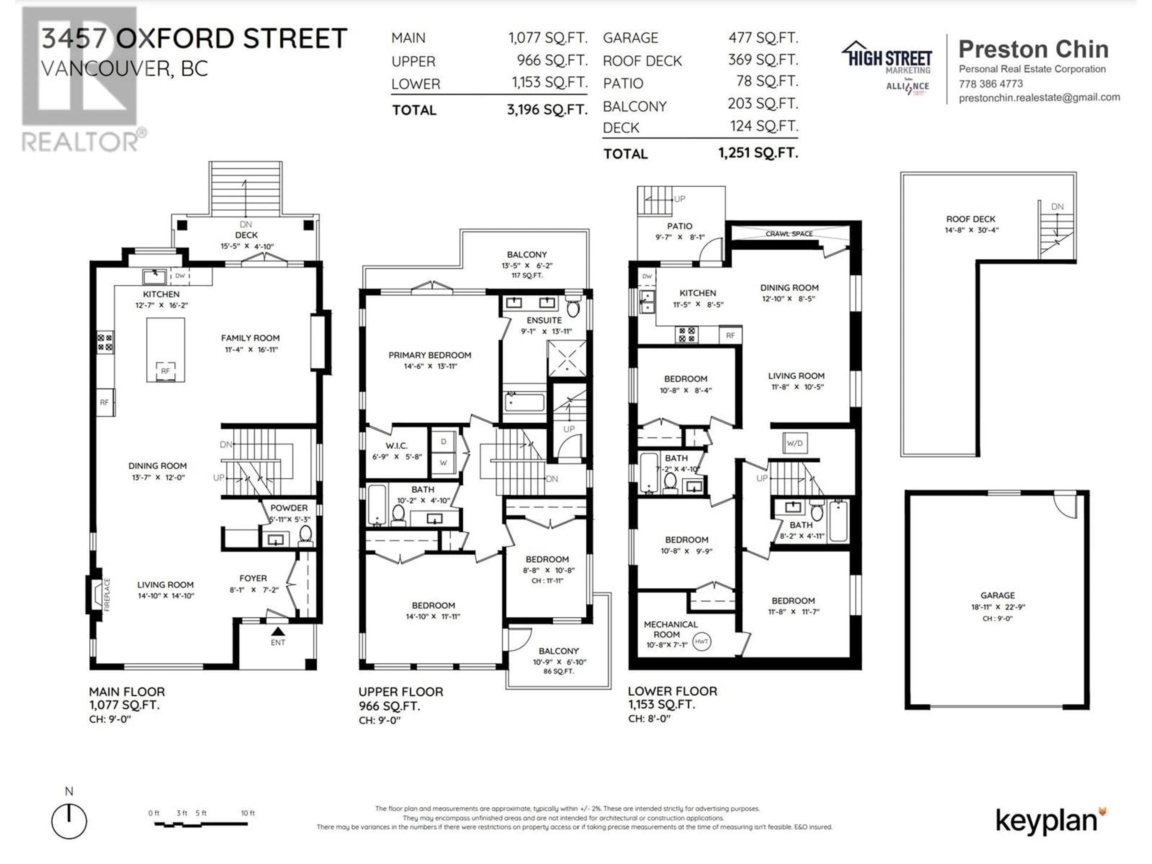 Floor plan for 3457 OXFORD STREET, Vancouver British Columbia V5K1N8