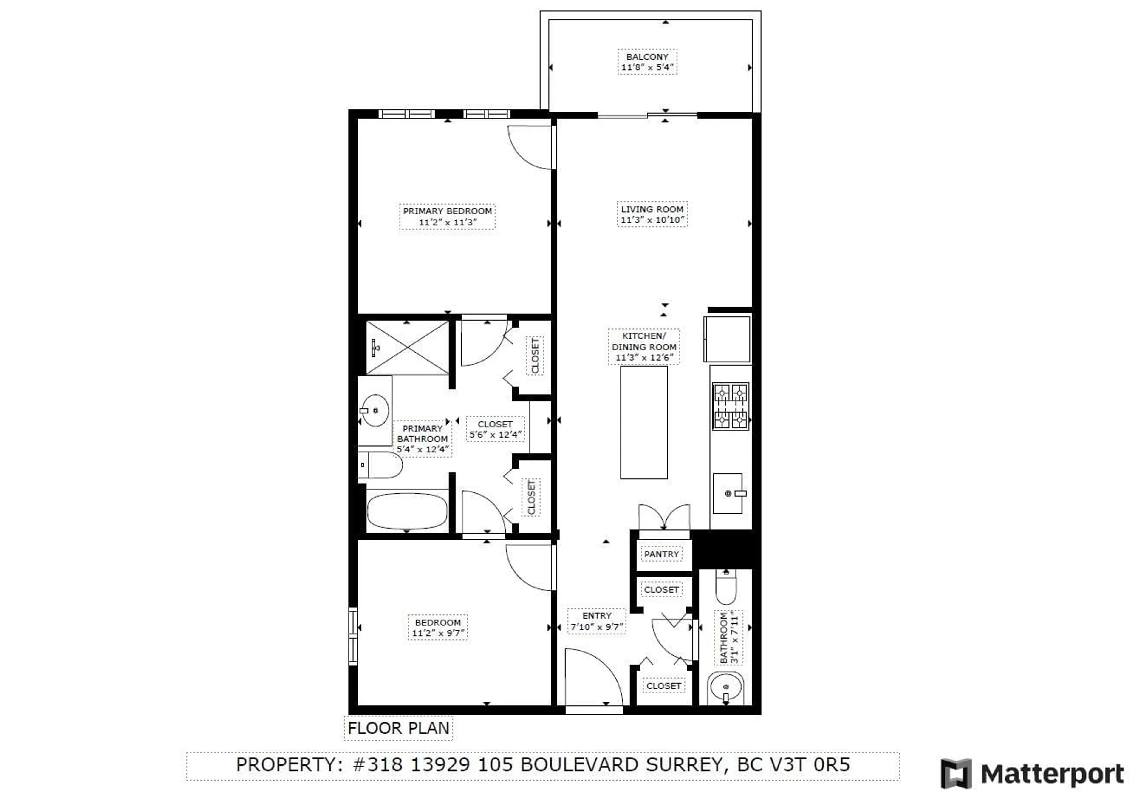 Floor plan for 318 13929 105 BOULEVARD, Surrey British Columbia V3T0R5