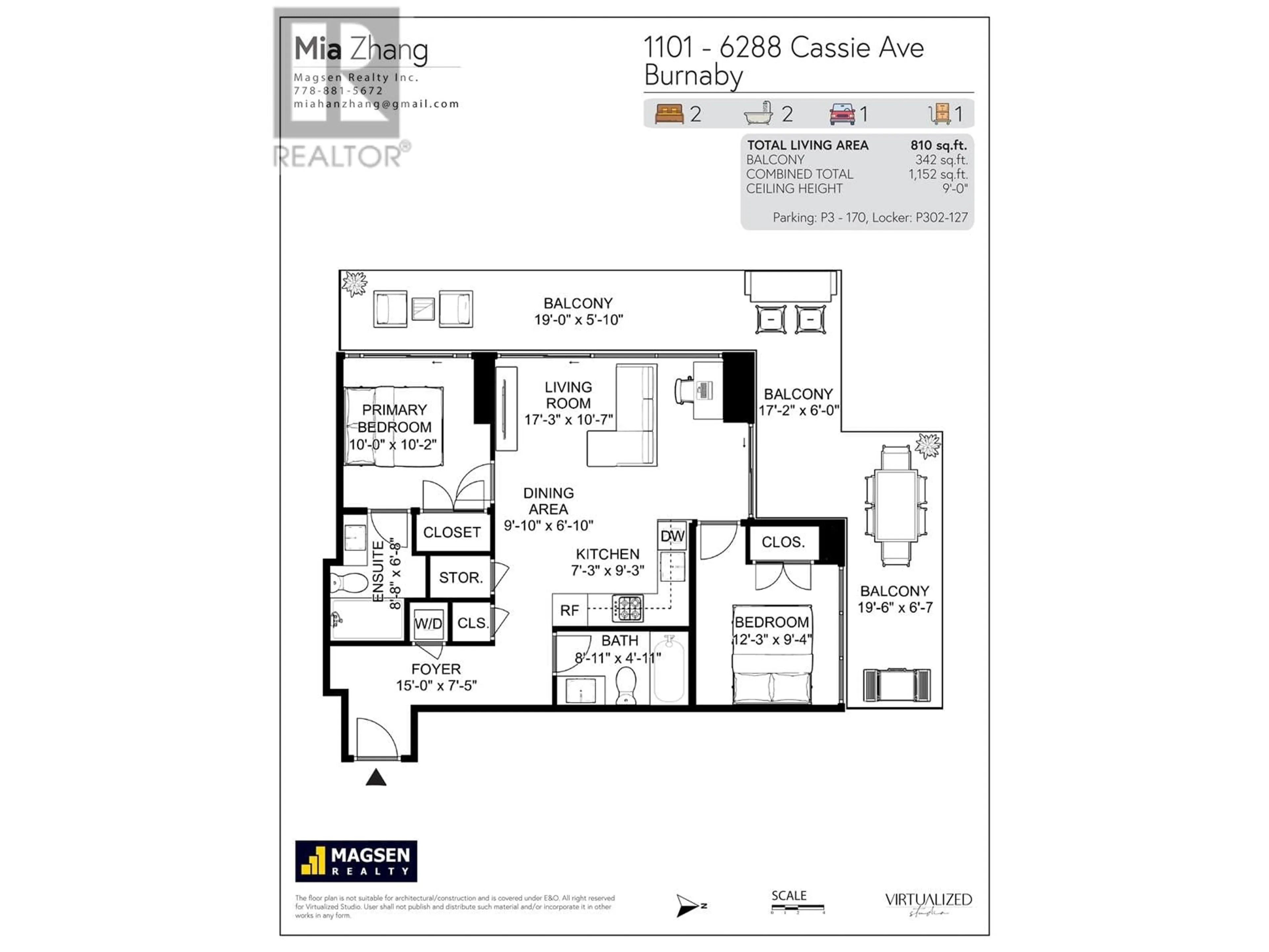 Floor plan for 1101 6288 CASSIE AVENUE, Burnaby British Columbia V5H0H7