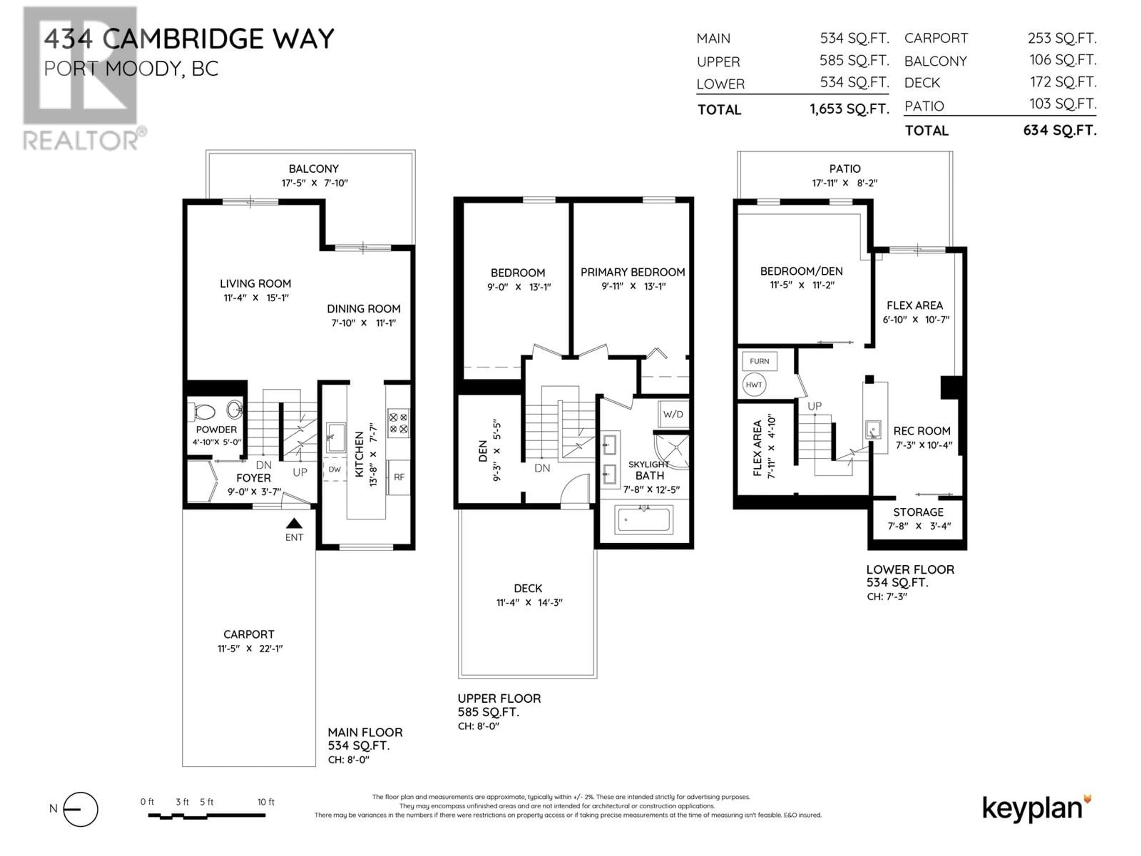 Floor plan for 434 CAMBRIDGE WAY, Port Moody British Columbia V3H3V2