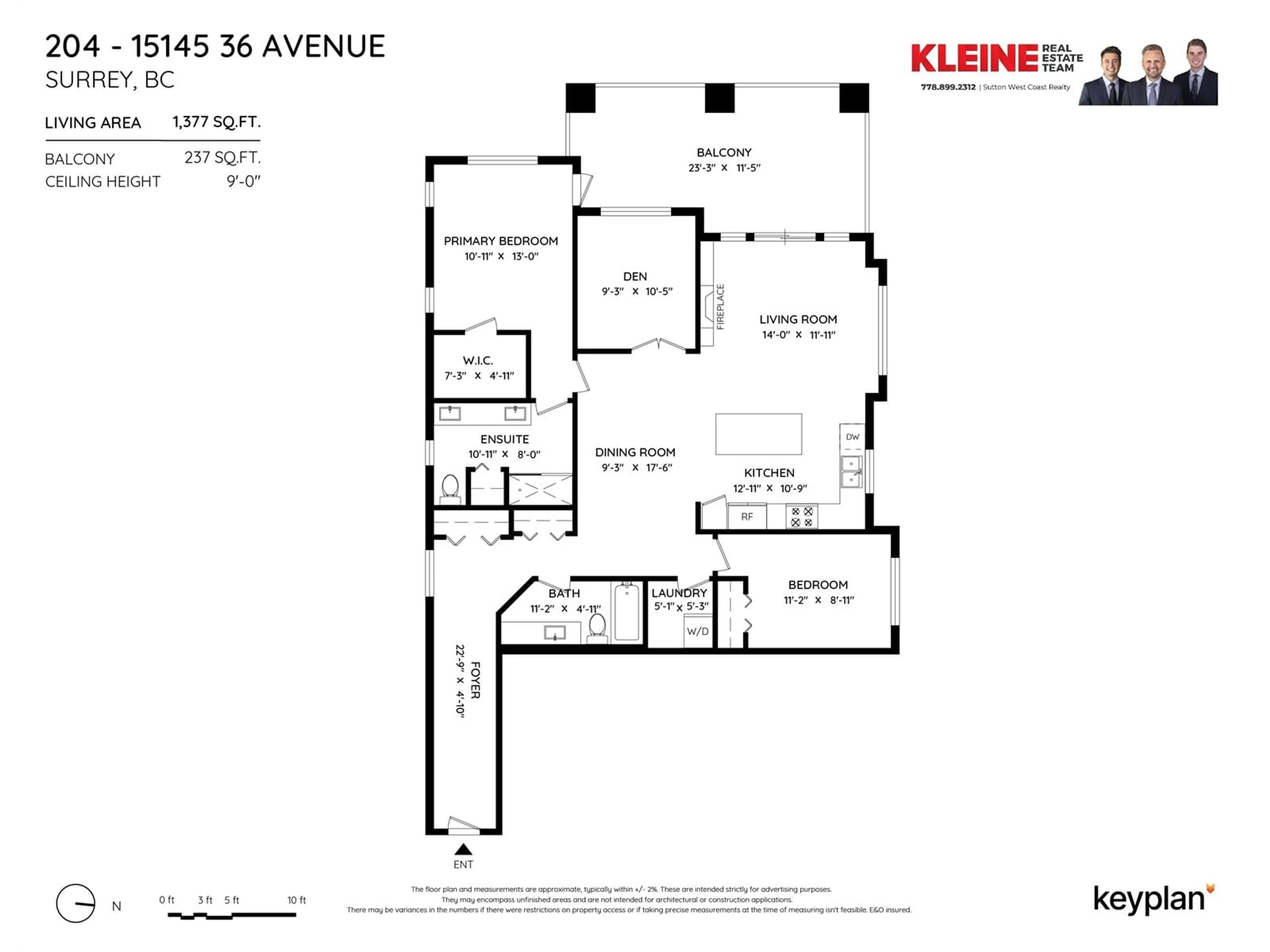 Floor plan for 204 15145 36 AVENUE, Surrey British Columbia V3Z4R3