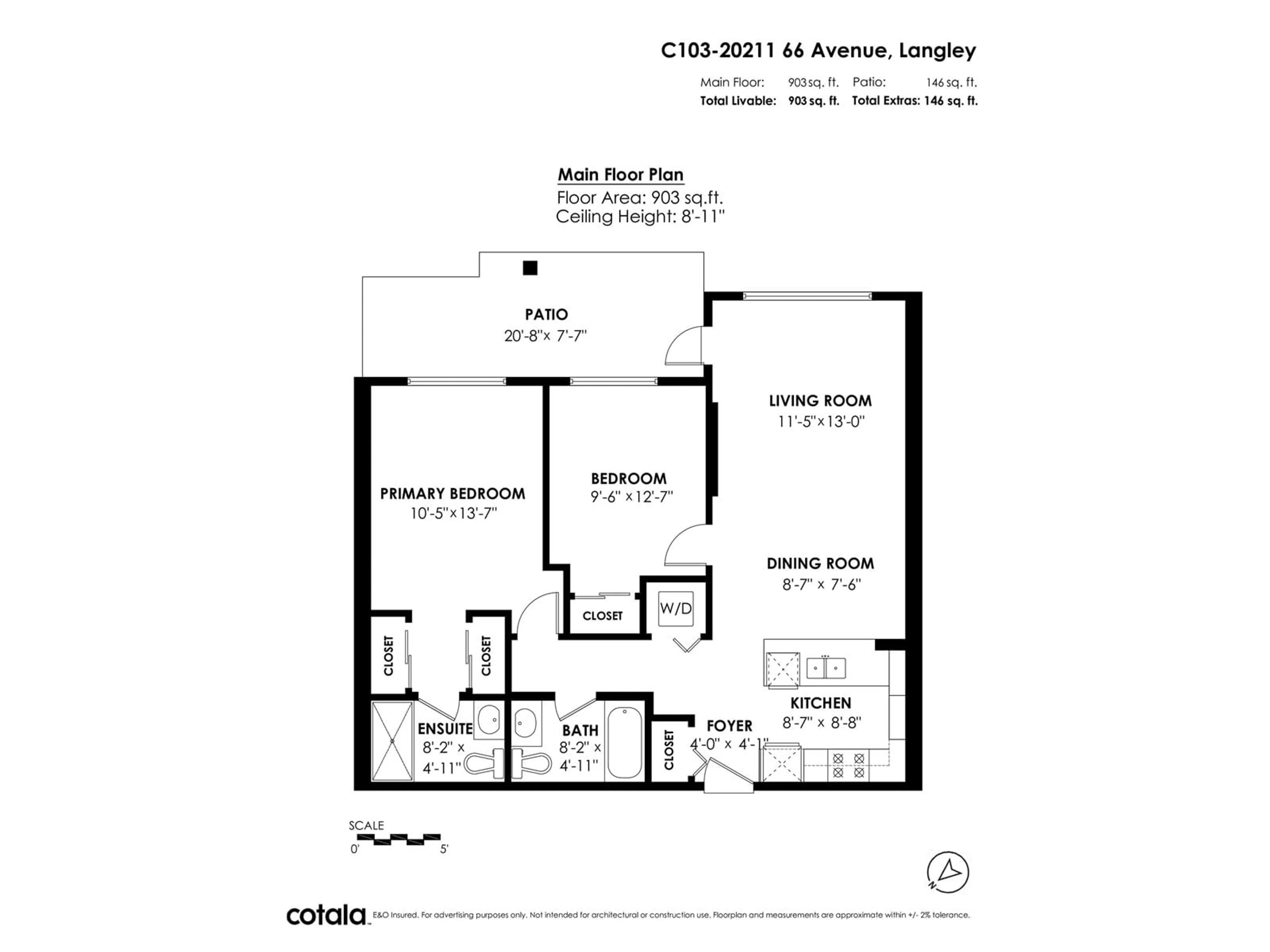 Floor plan for C103 20211 66 AVENUE, Langley British Columbia V2Y0L4