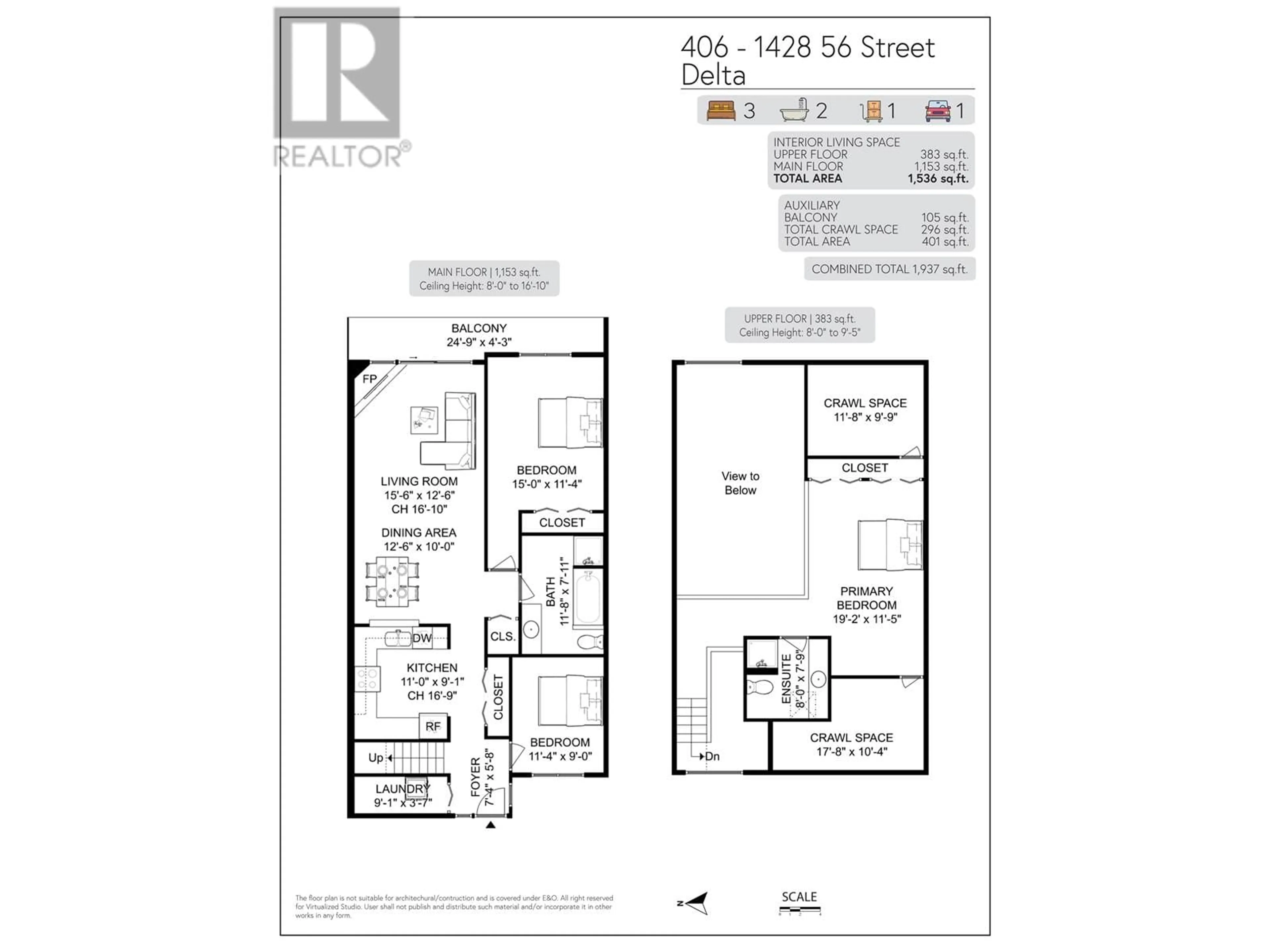 Floor plan for 406 1428 56 STREET, Delta British Columbia V4L2A7