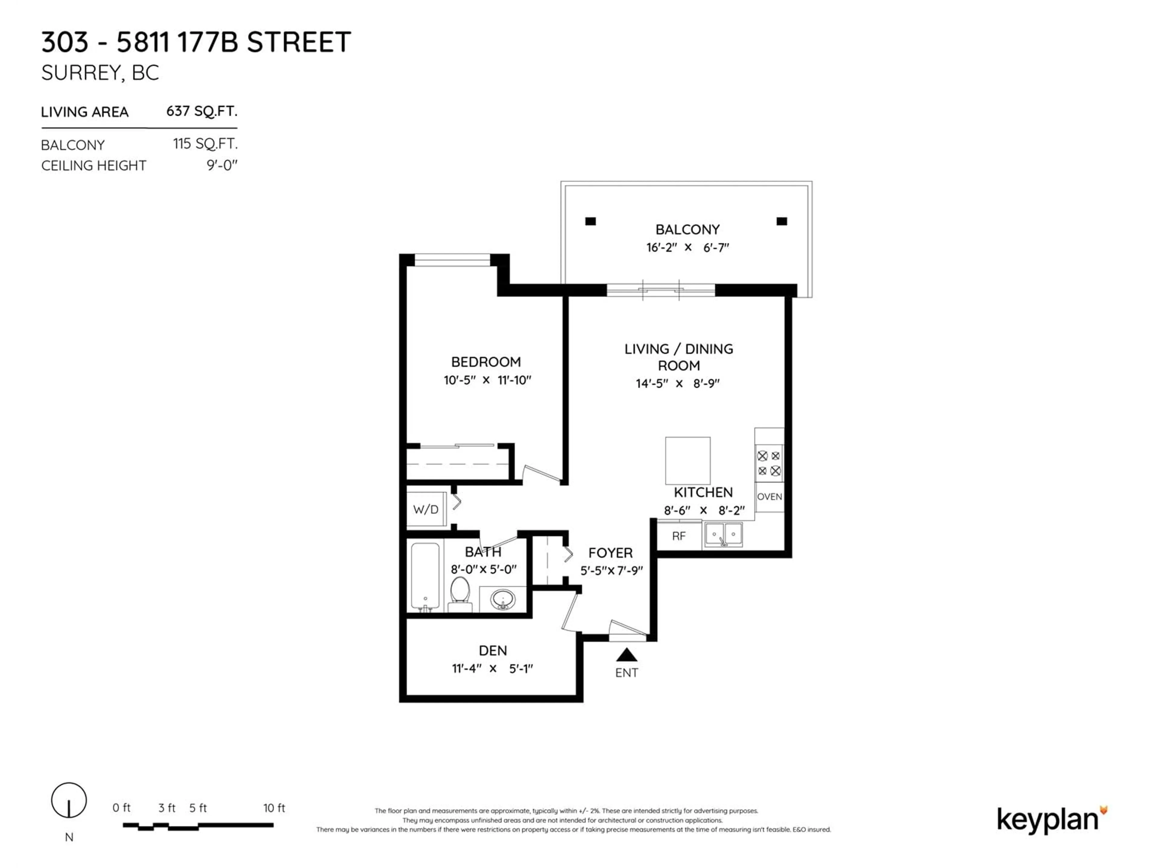 Floor plan for 303 5811 177B STREET, Surrey British Columbia V3S4J4