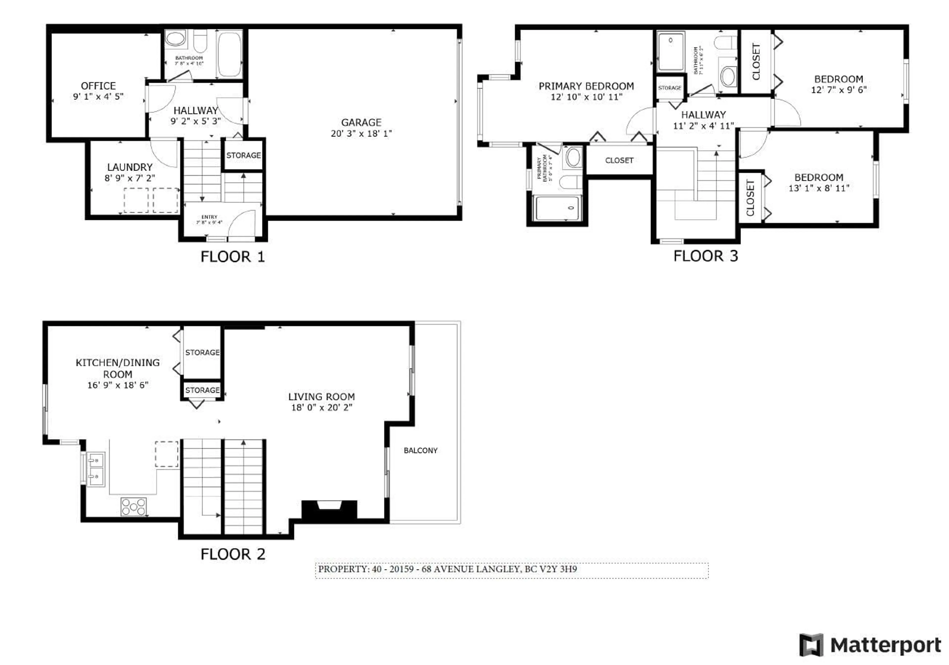 Floor plan for 40 20159 68 AVENUE, Langley British Columbia V2Y3H9