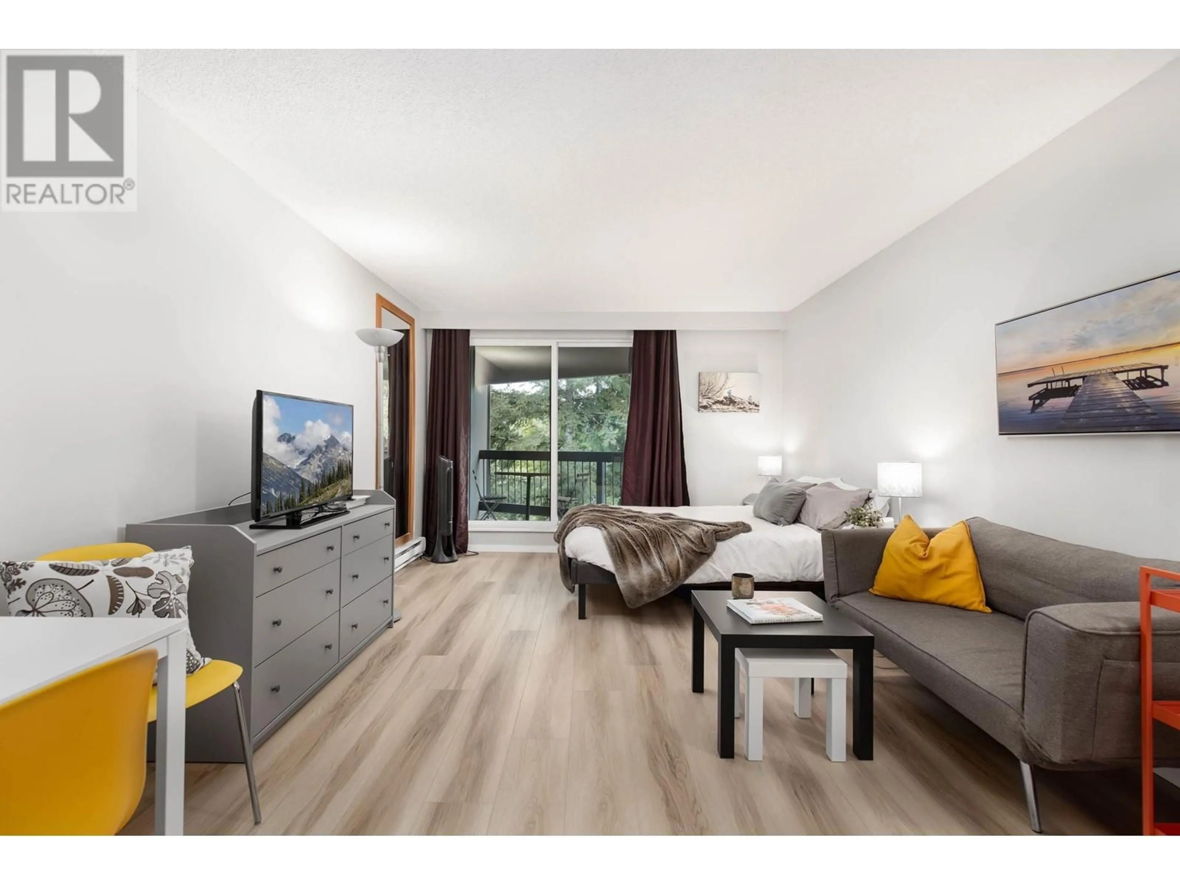 Living room, wood floors for 307 2109 WHISTLER ROAD, Whistler British Columbia V8E0A6