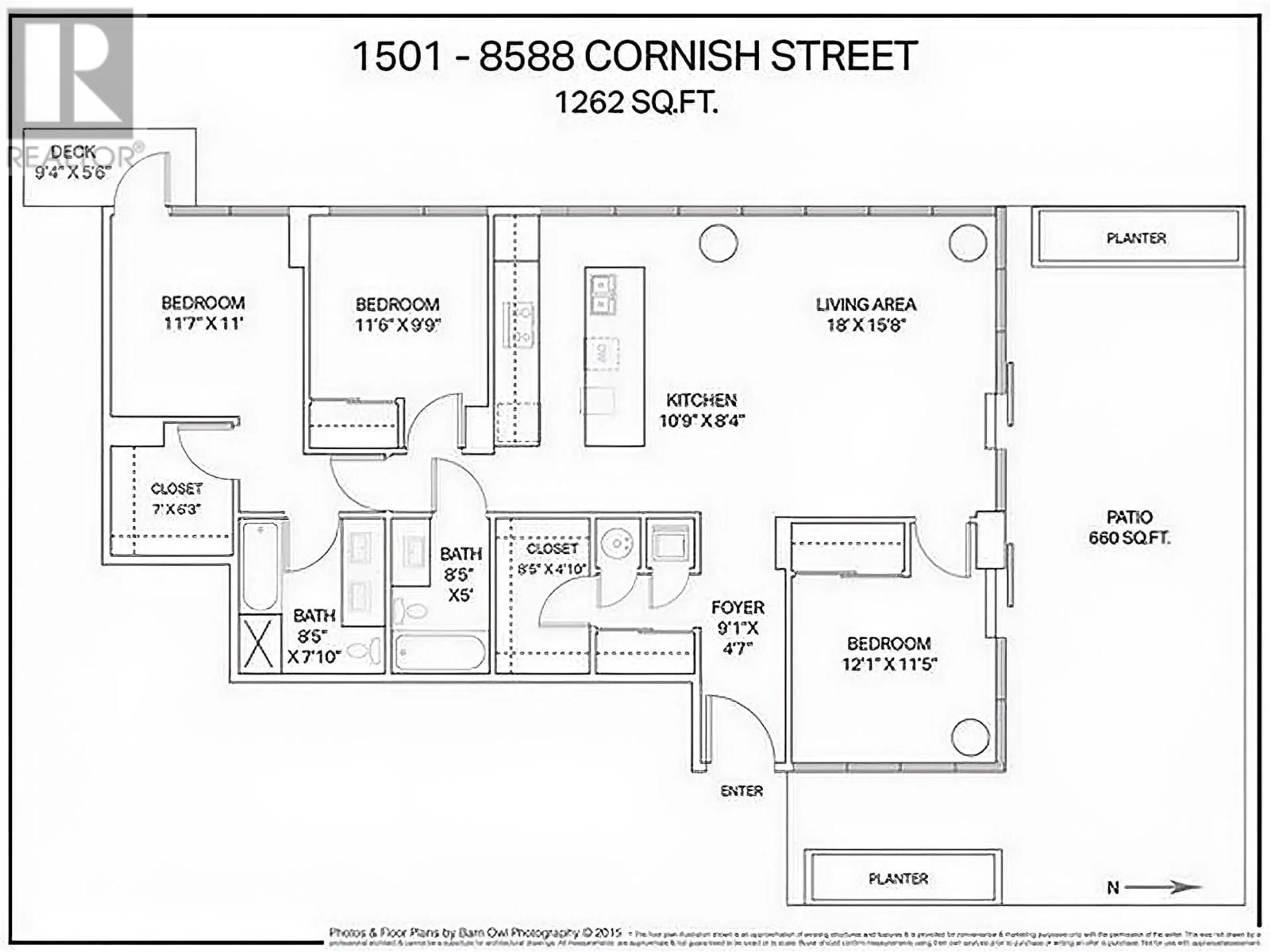 Floor plan for 1501 8588 CORNISH STREET, Vancouver British Columbia V6P0C1