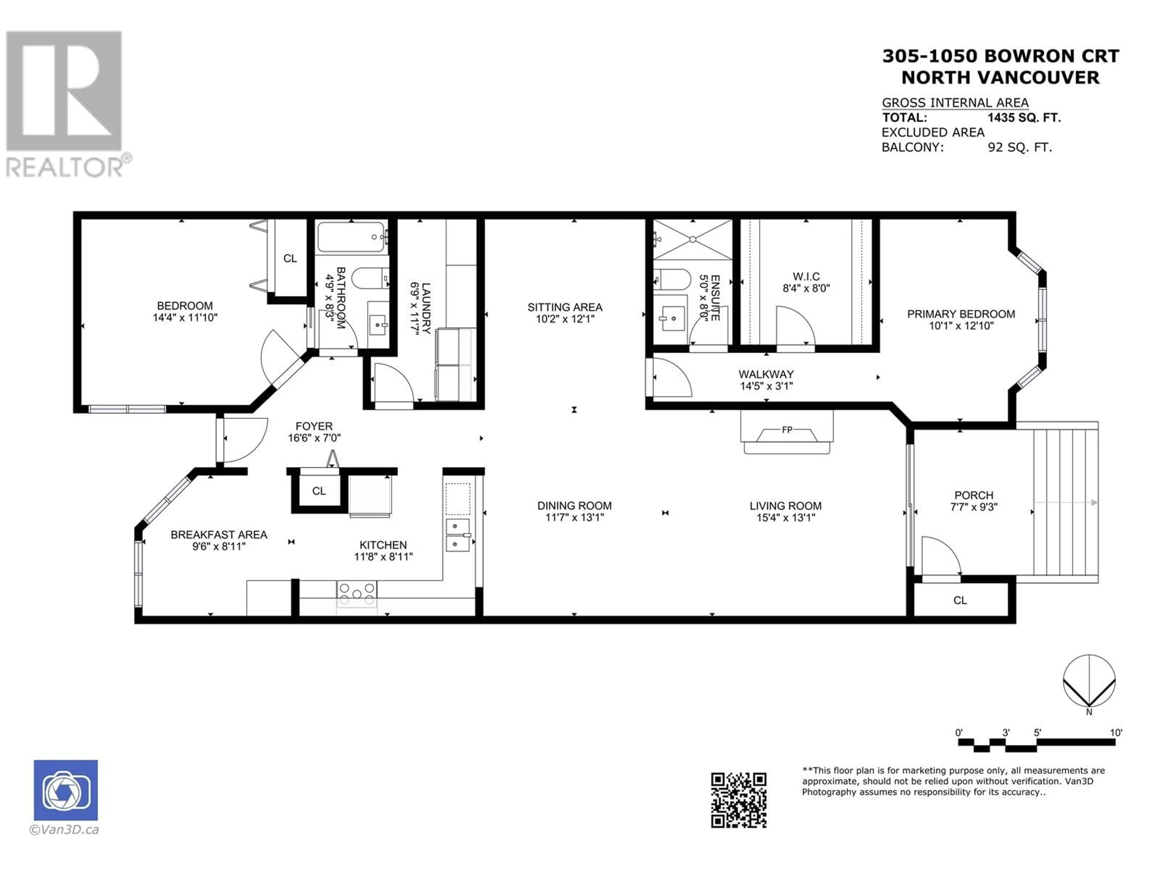 Floor plan for 305 1050 BOWRON COURT, North Vancouver British Columbia V7H2X6