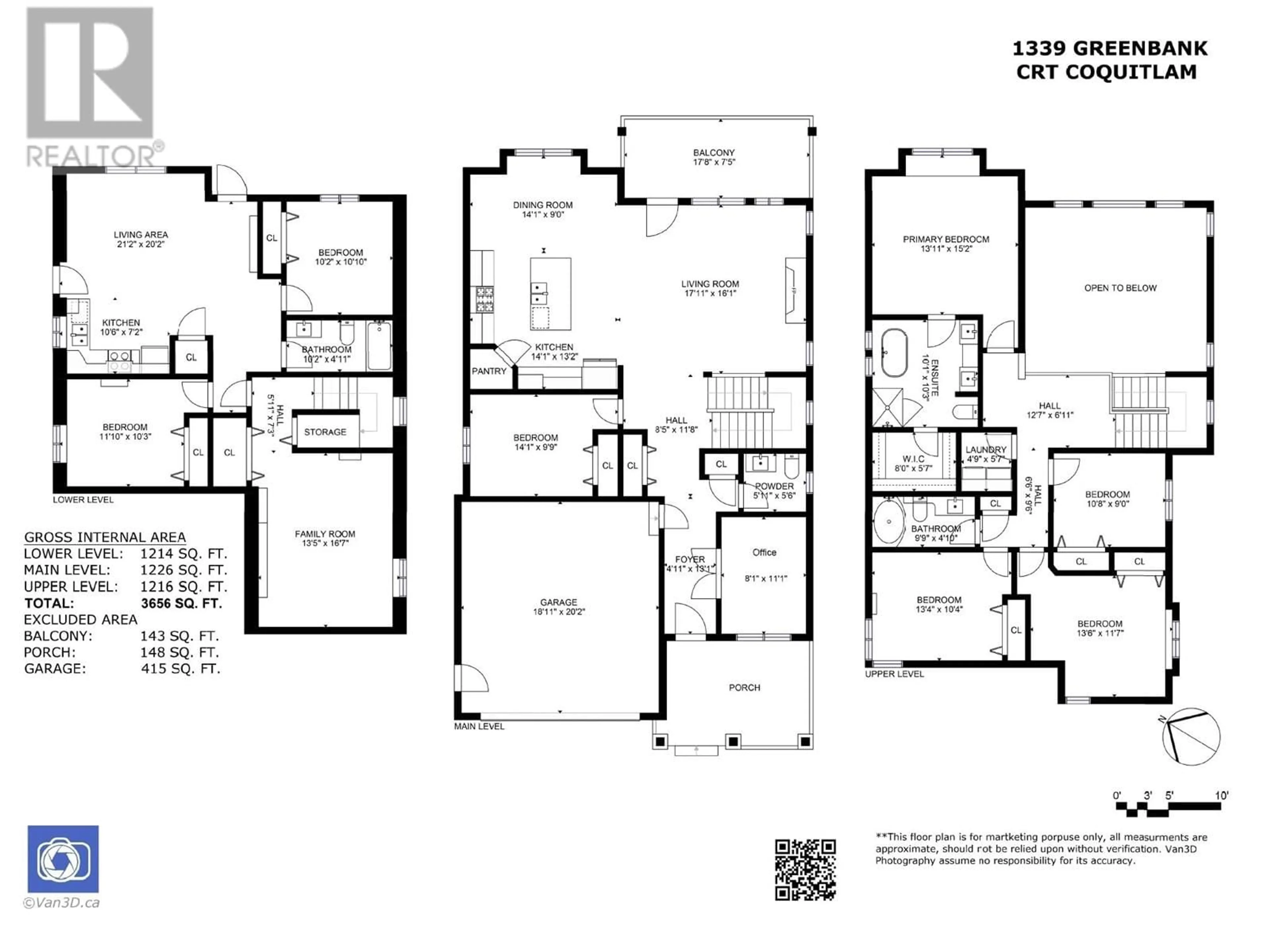 Floor plan for 1339 GREENBANK COURT, Coquitlam British Columbia V3E0K6