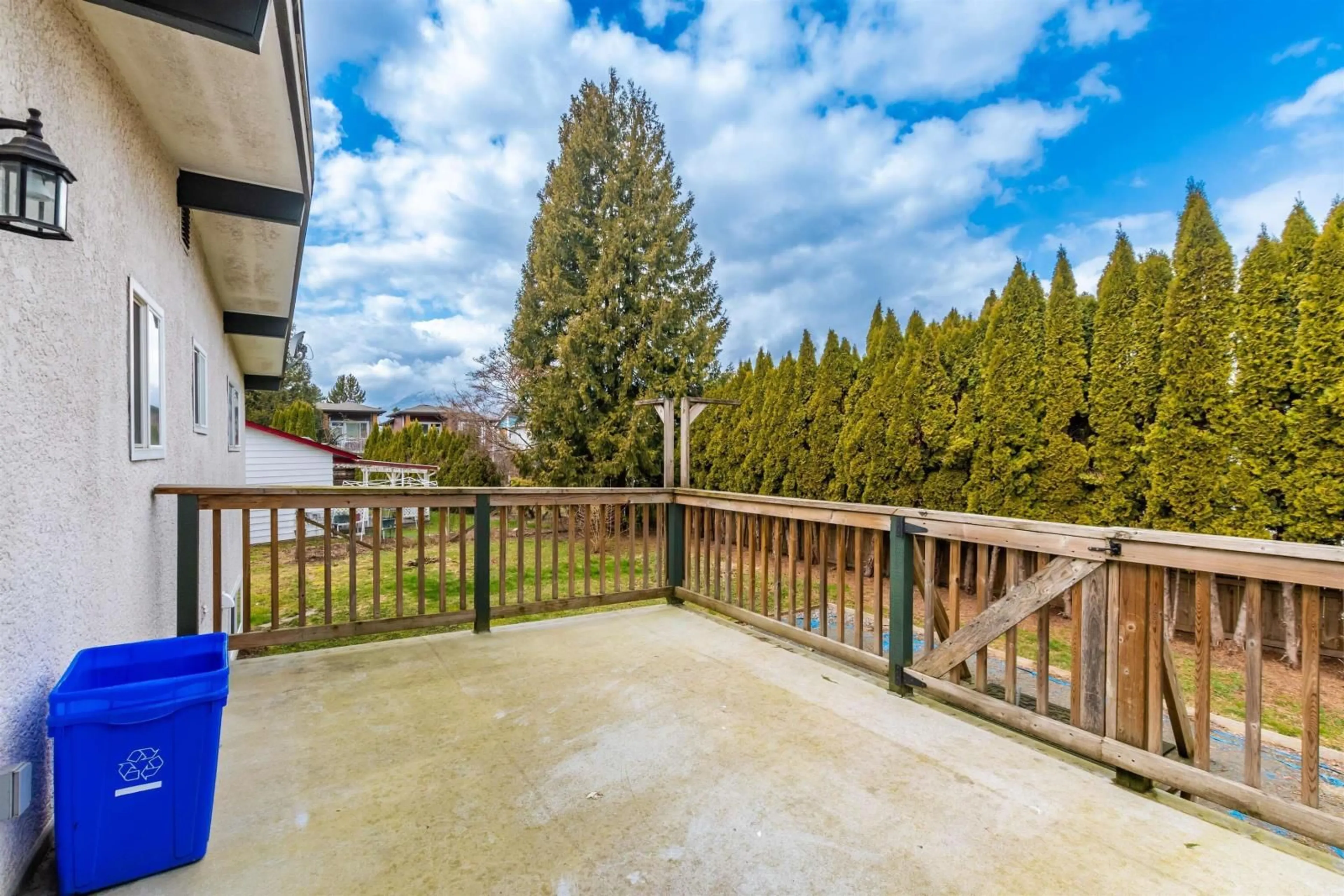 Patio, the fenced backyard for 10165 HYMAR DRIVE, Chilliwack British Columbia V2P5T5