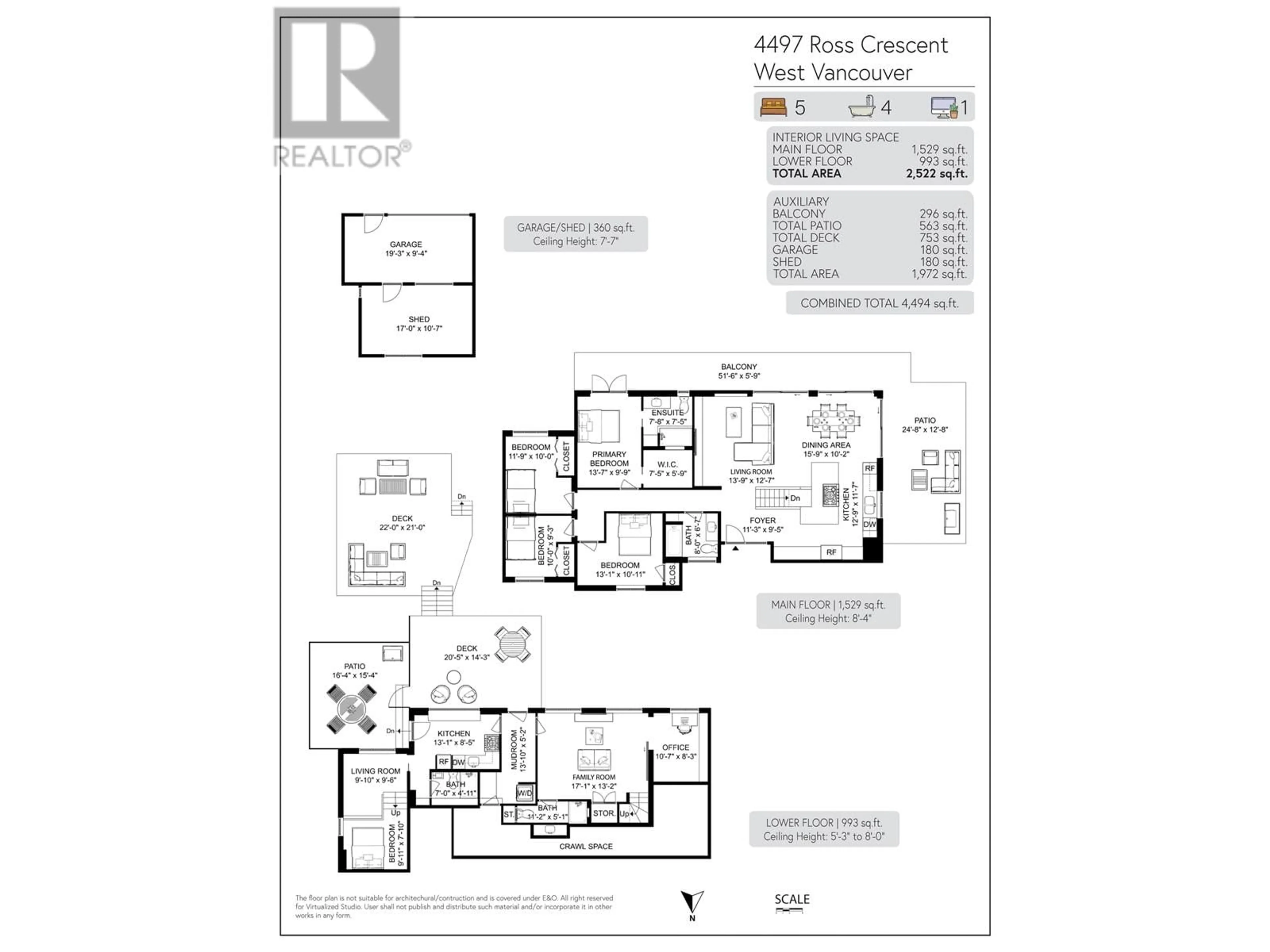 Floor plan for 4497 ROSS CRESCENT, West Vancouver British Columbia V7W1B4