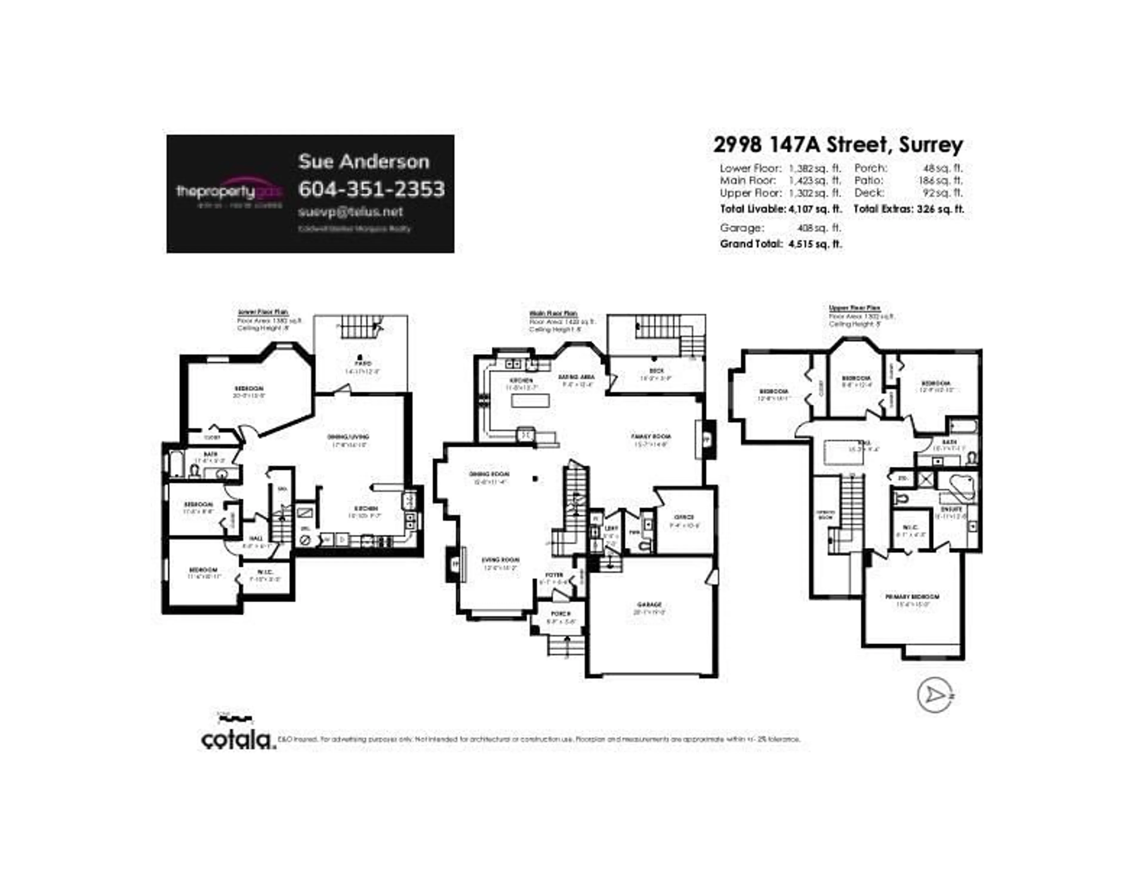 Floor plan for 2998 147A STREET, Surrey British Columbia V4P3E6