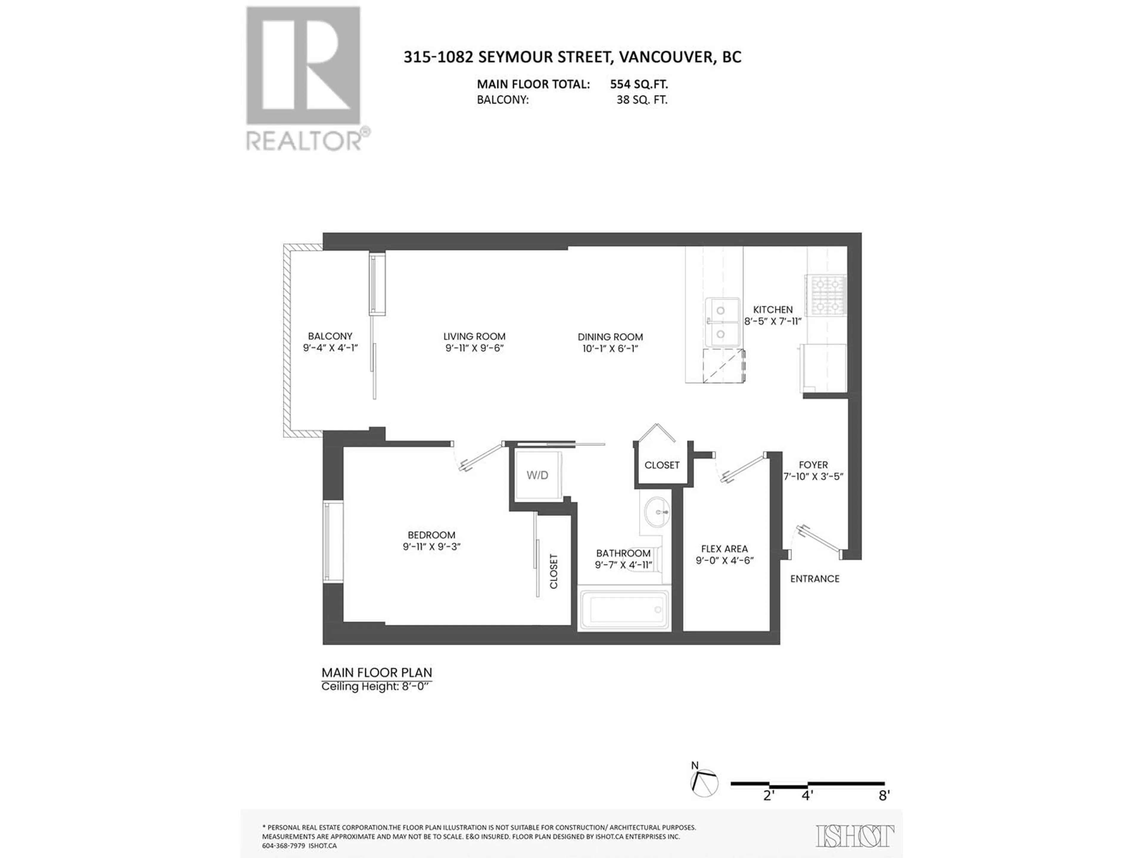 Floor plan for 315 1082 SEYMOUR STREET, Vancouver British Columbia V6B1X9