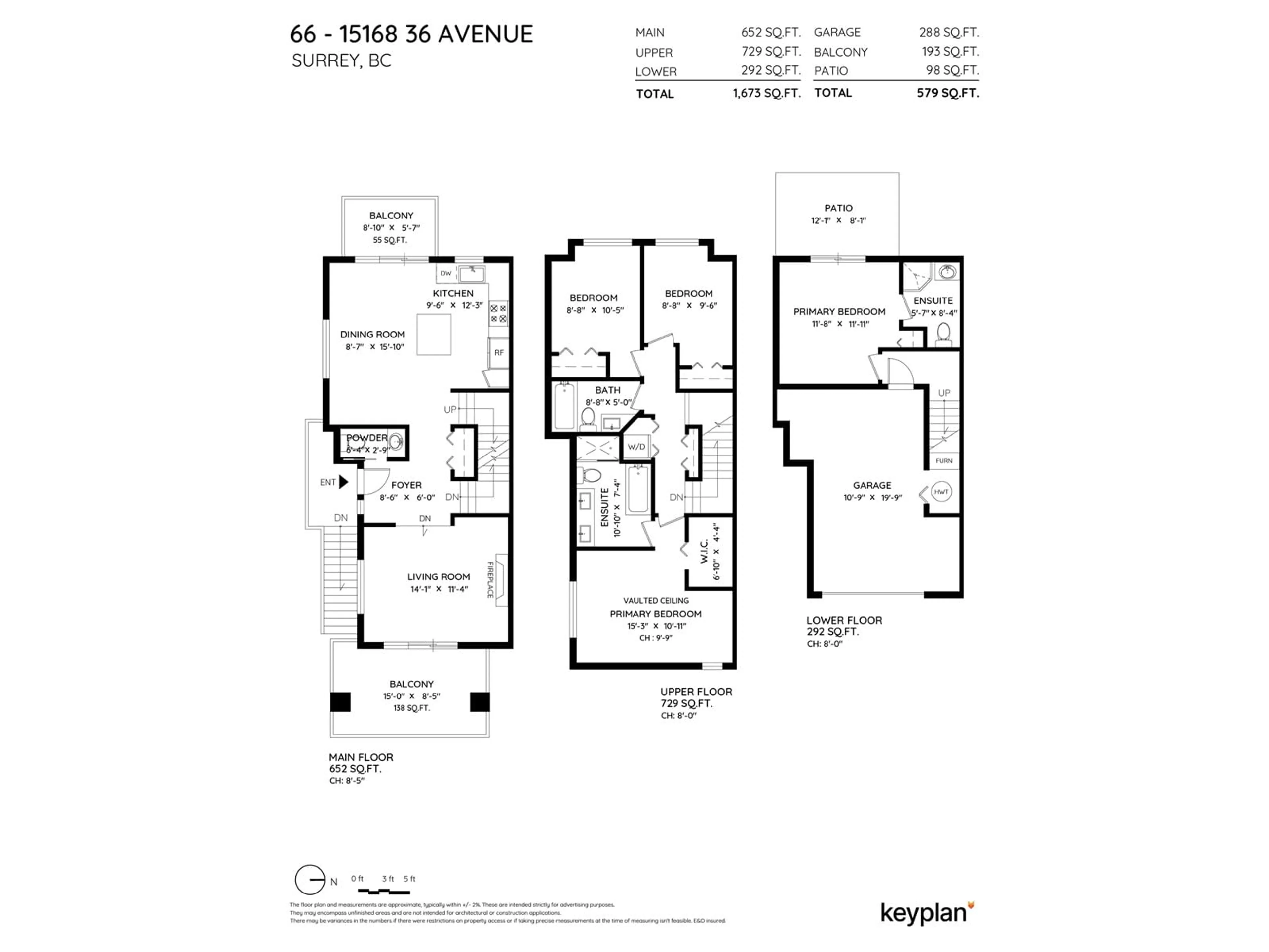 Floor plan for 66 15168 36 AVENUE, Surrey British Columbia V3Z0Z6