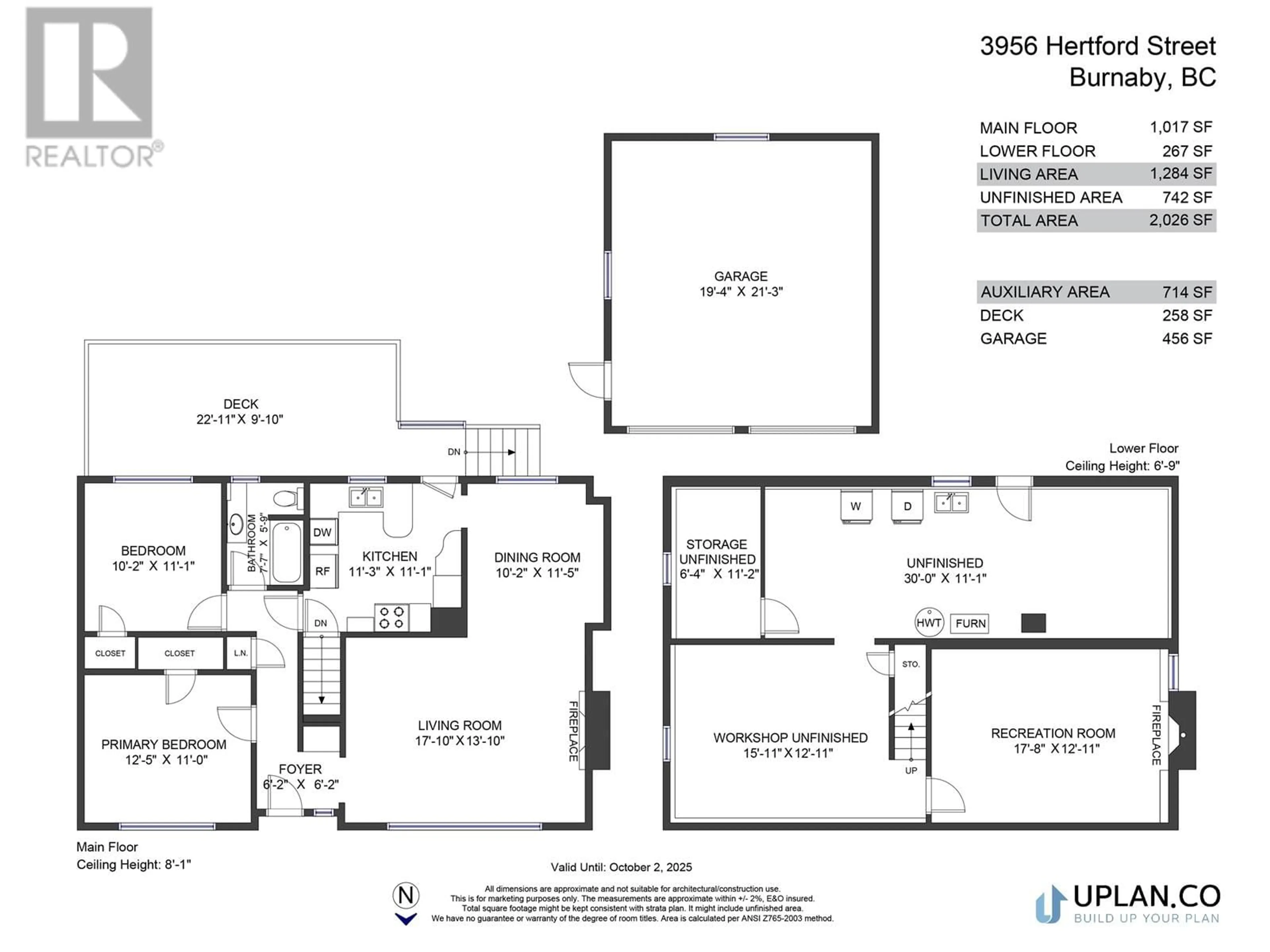 Floor plan for 3956 HERTFORD STREET, Burnaby British Columbia V5G2R4