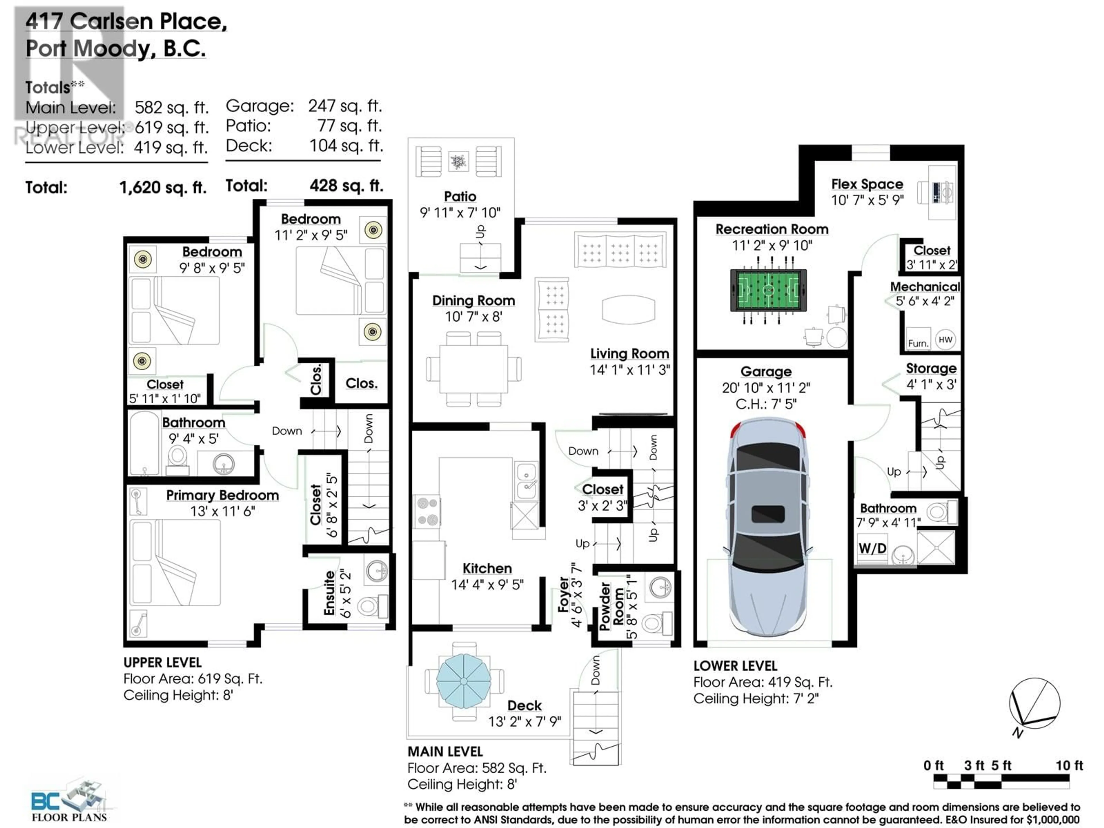 Floor plan for 417 CARLSEN PLACE, Port Moody British Columbia V3H4A1