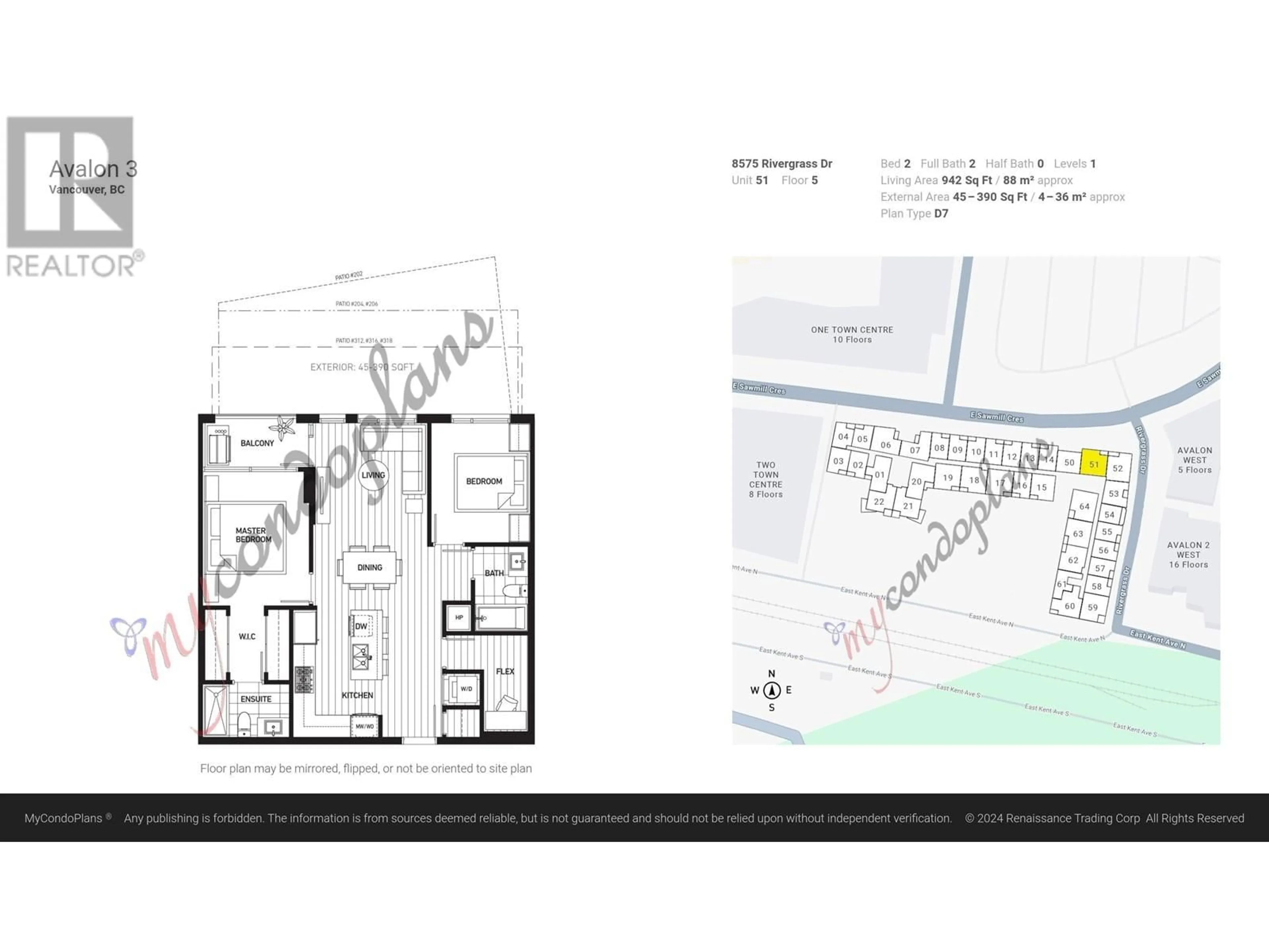 Floor plan for 551 - 8575 RIVERGRASS DRIVE, Vancouver British Columbia V5S0J7