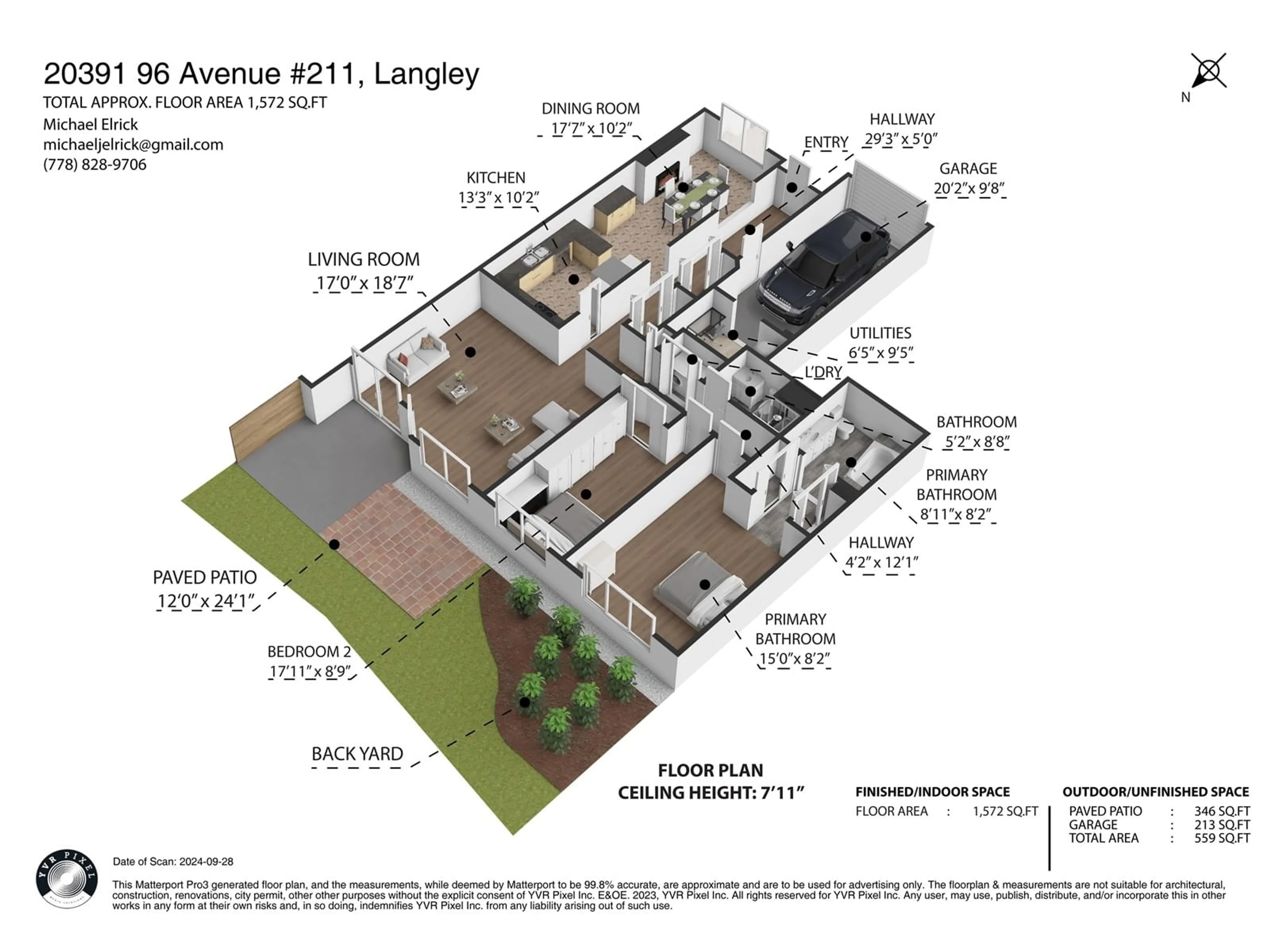 Floor plan for 211 20391 96 AVENUE, Langley British Columbia V1M2L2