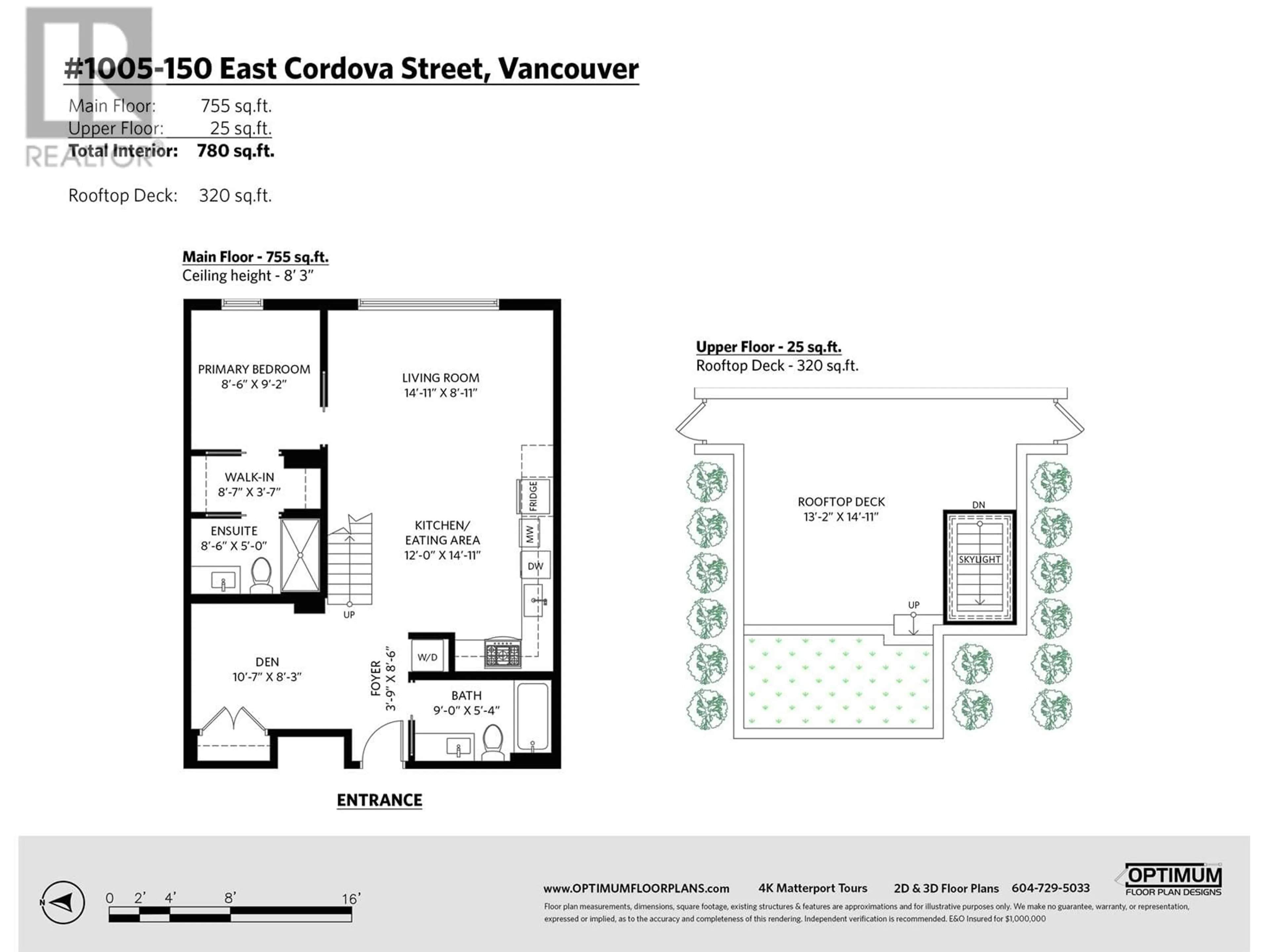 Floor plan for 1005 150 E CORDOVA STREET, Vancouver British Columbia V6A0E7