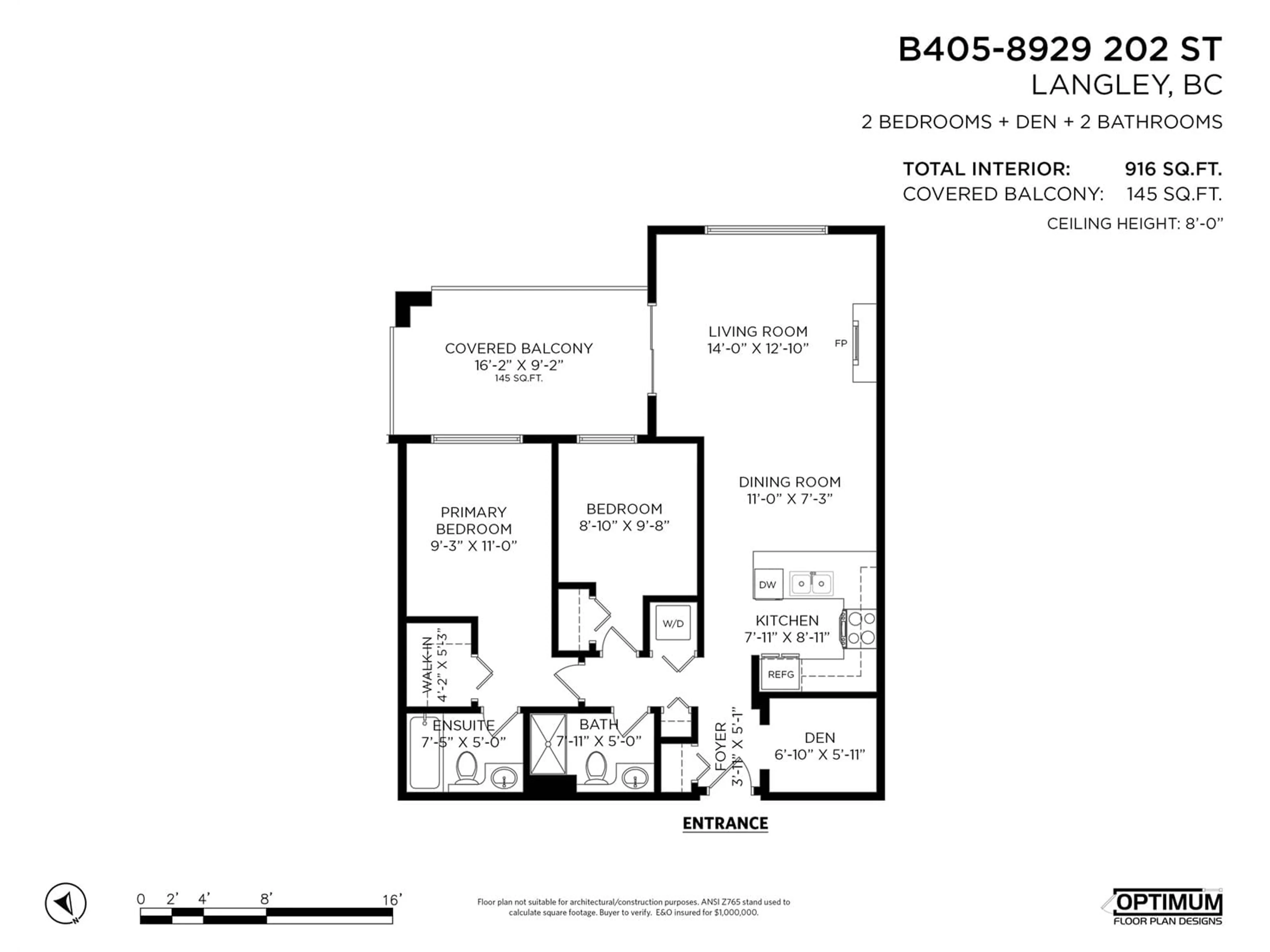 Floor plan for B405 8929 202 STREET, Langley British Columbia V1M0B4