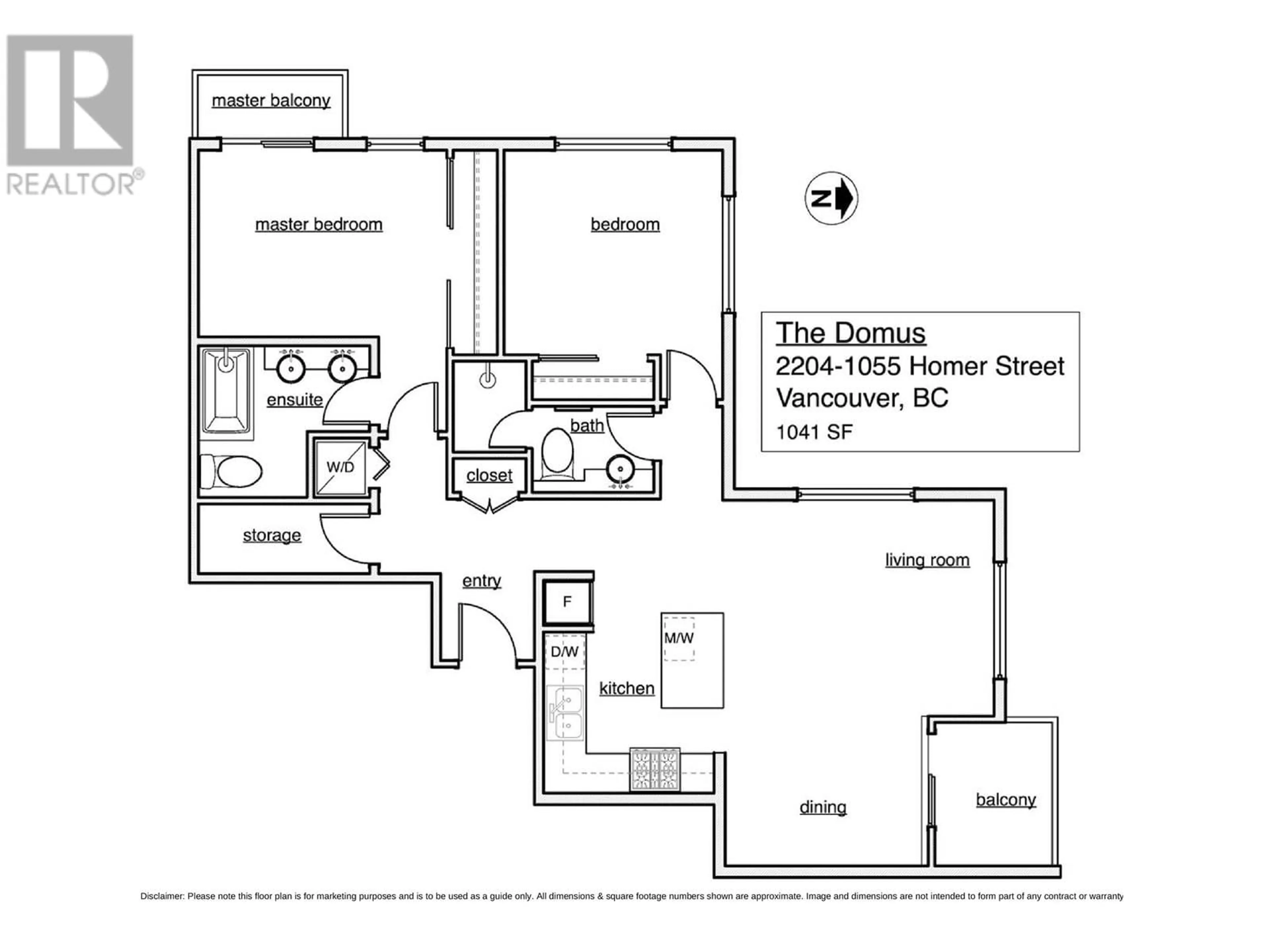 Floor plan for 2204 1055 HOMER STREET, Vancouver British Columbia V6B1G3