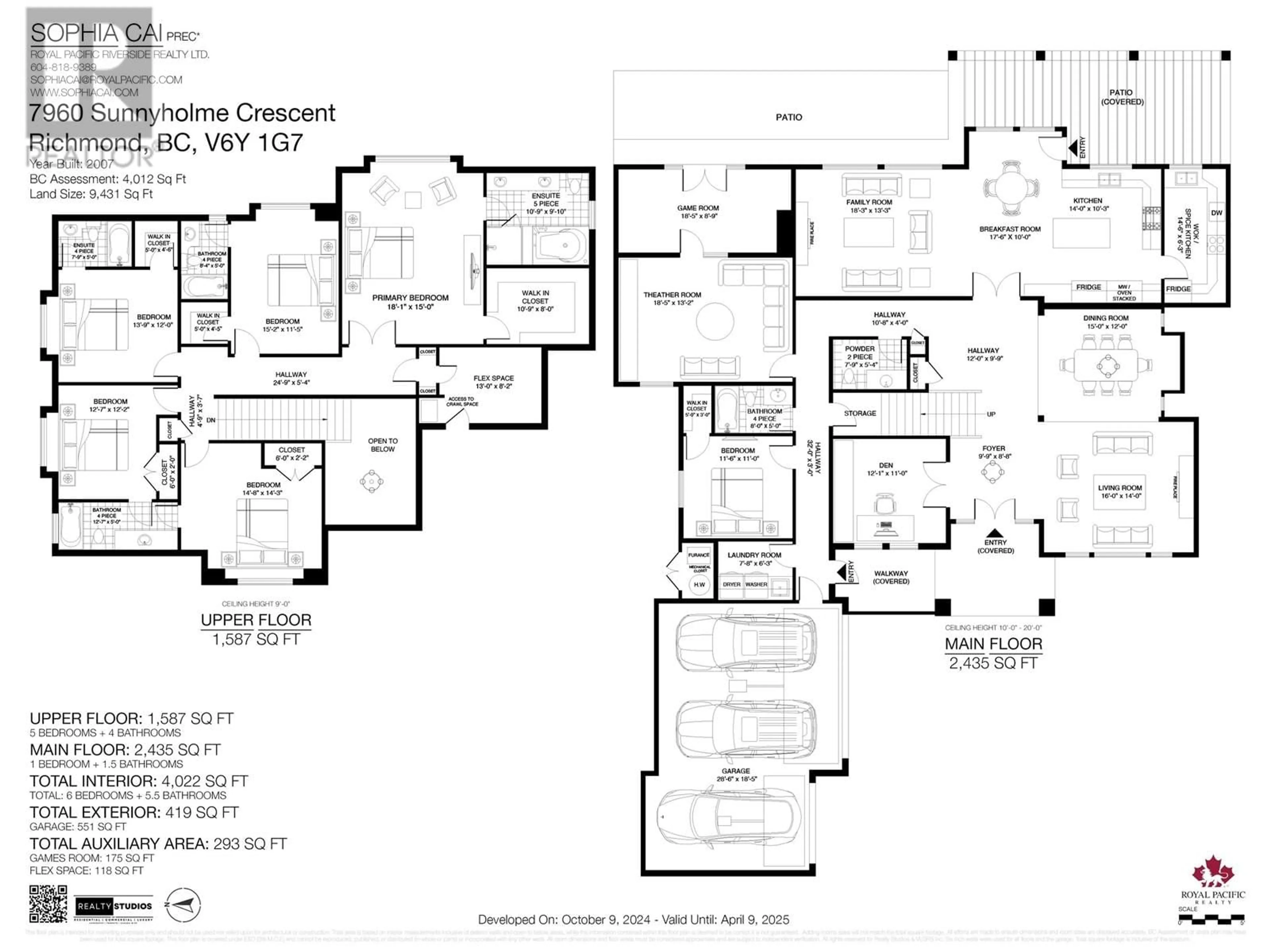 Floor plan for 7960 SUNNYHOLME CRESCENT, Richmond British Columbia V6Y2C1