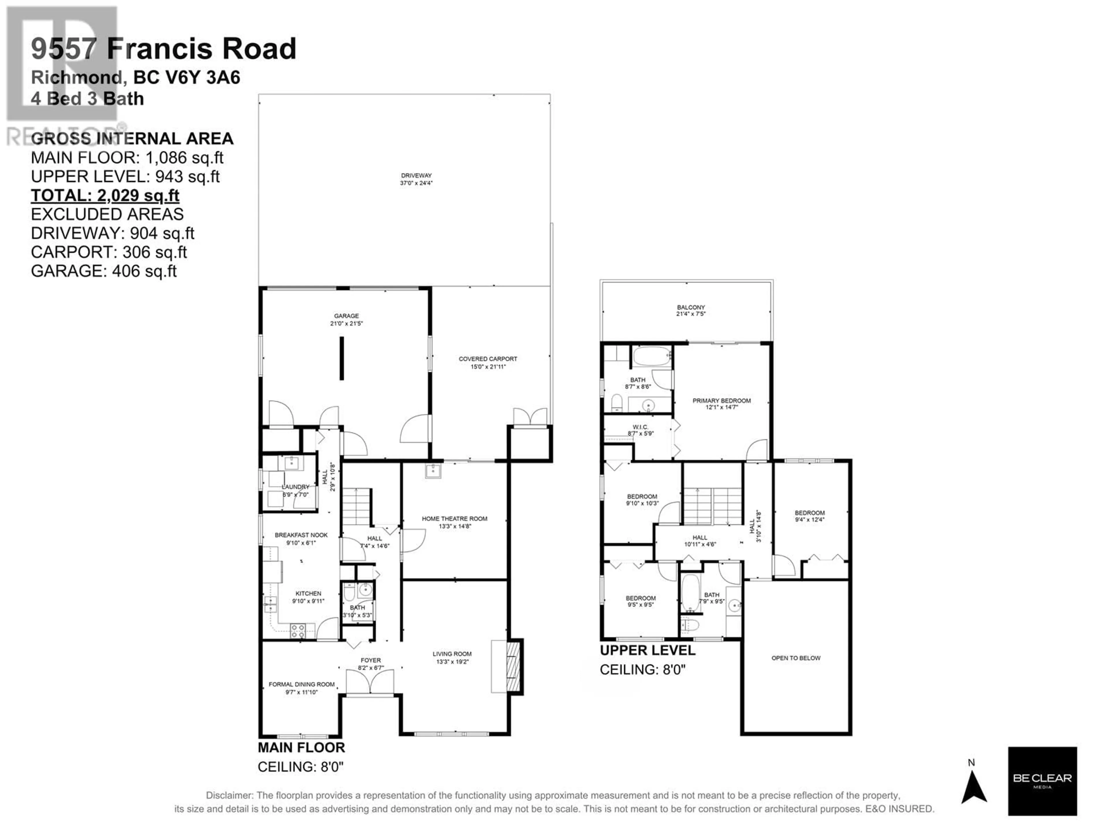 Floor plan for 9557 FRANCIS ROAD, Richmond British Columbia V6Y3A6