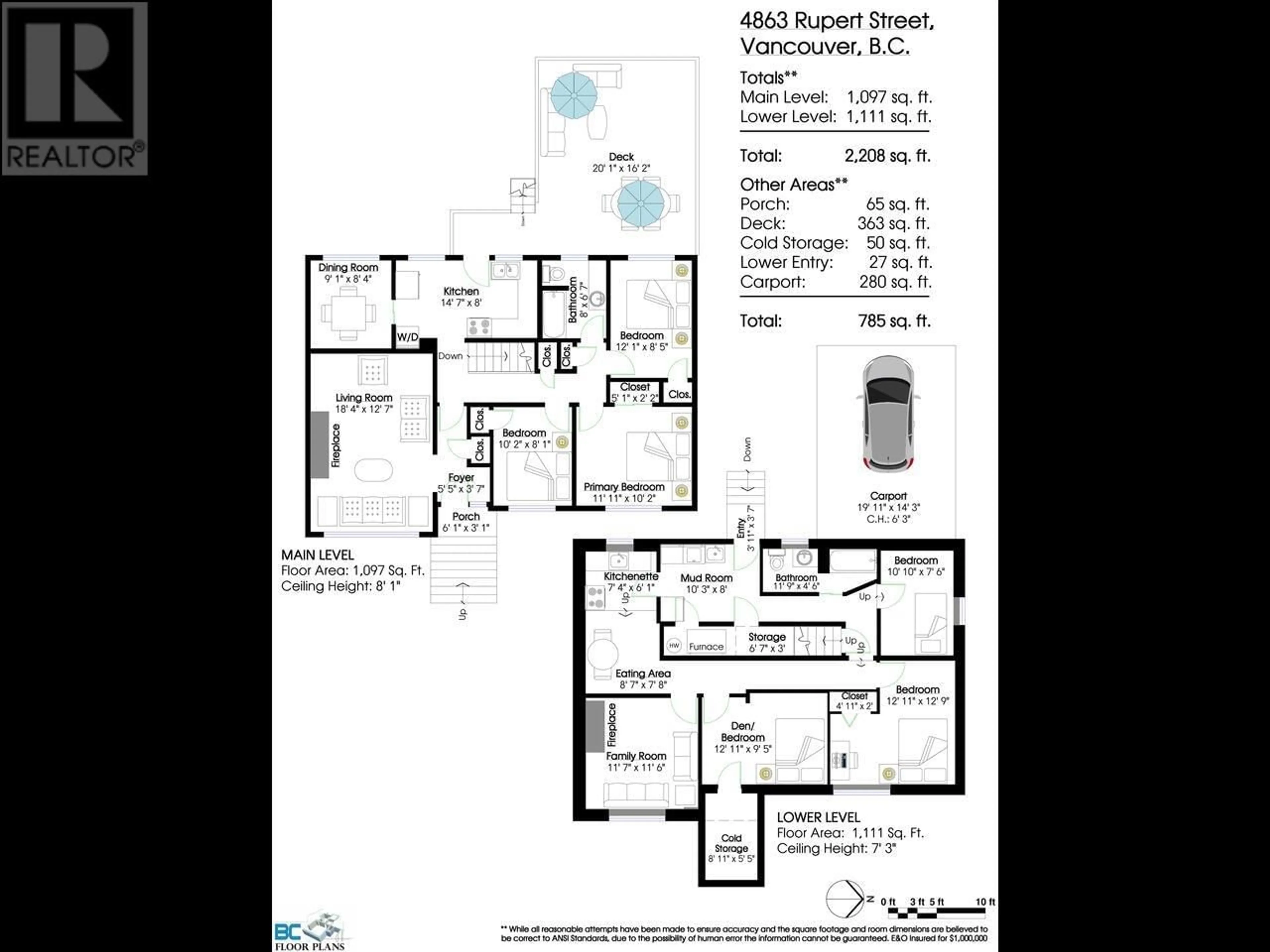 Floor plan for 4863 RUPERT STREET, Vancouver British Columbia V5R2J6